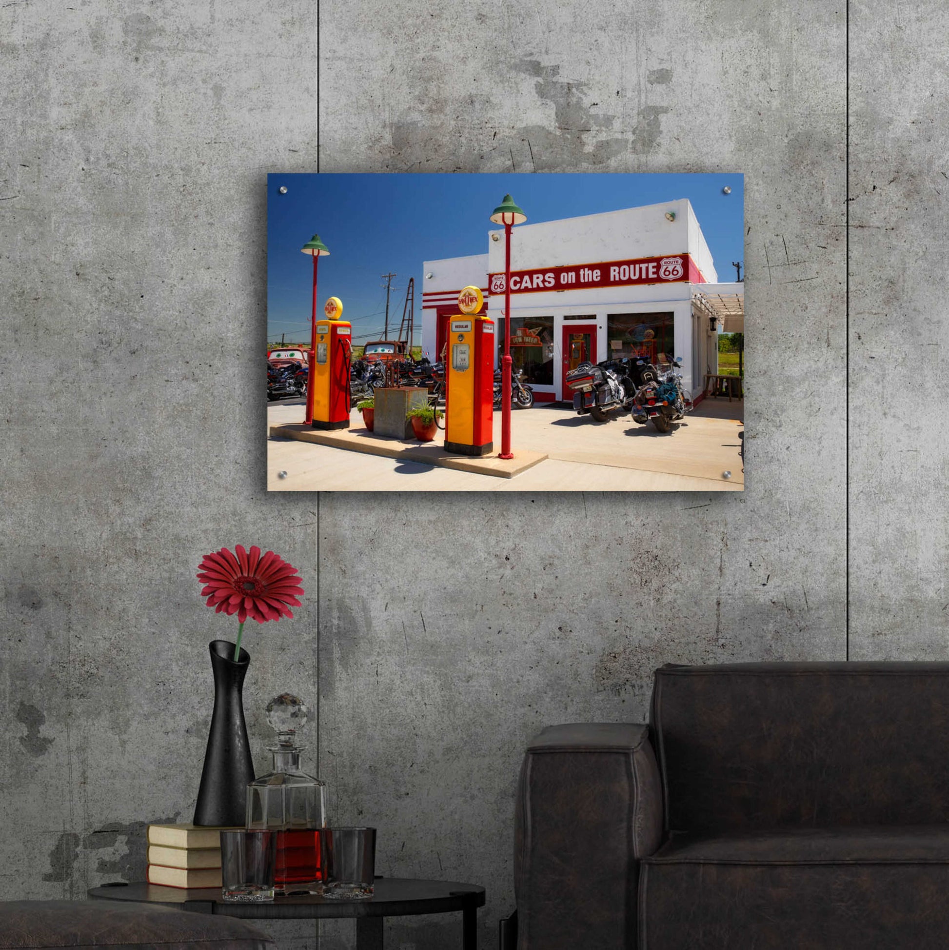 Epic Art 'Route 66 Kansas Kanotex' by Mike Jones, Acrylic Glass Wall Art,36x24