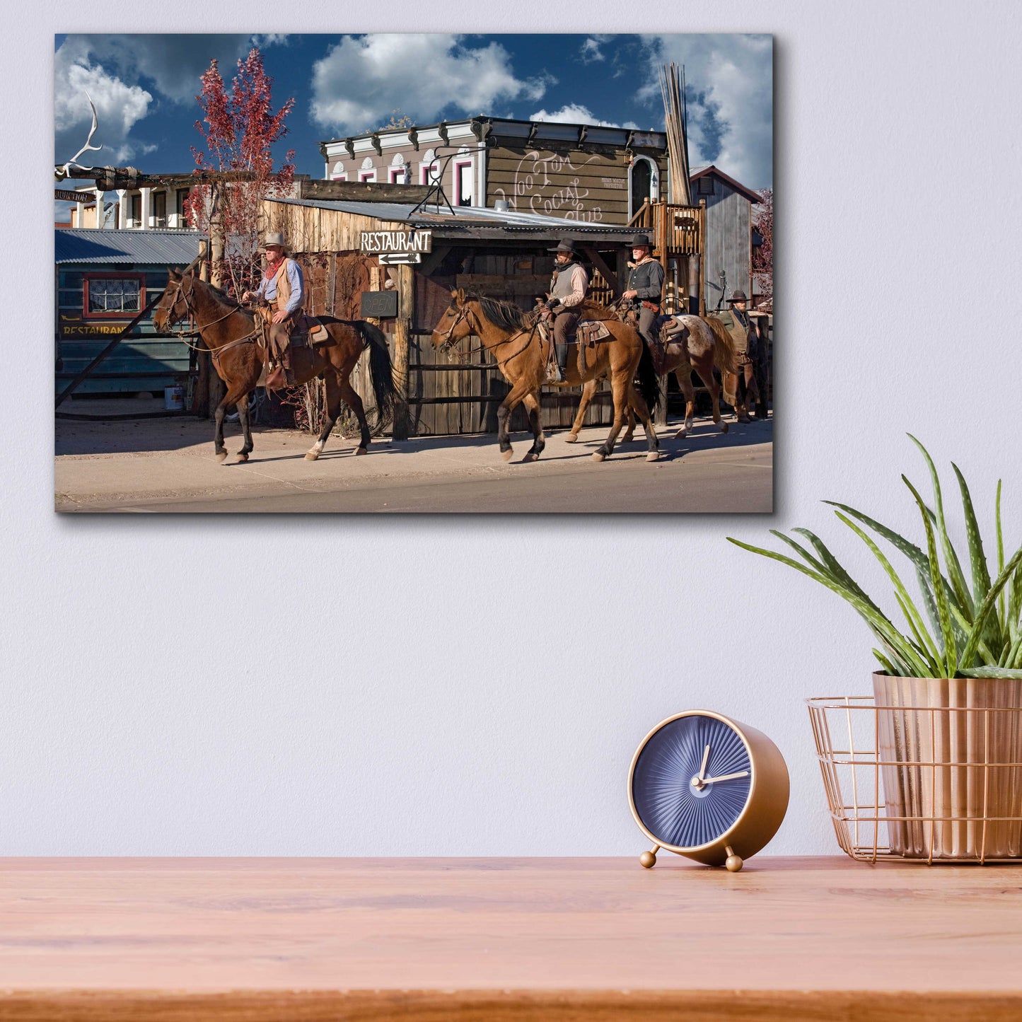 Epic Art 'Williams Cowboys' by Mike Jones, Acrylic Glass Wall Art,16x12