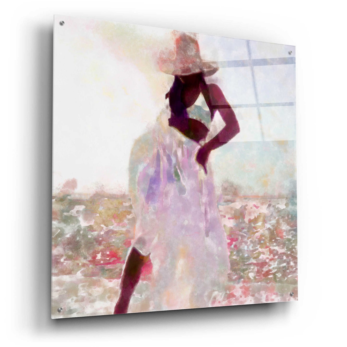 Epic Art 'Her Colorful Dance I' by Alonzo Saunders, Acrylic Glass Wall Art,36x36