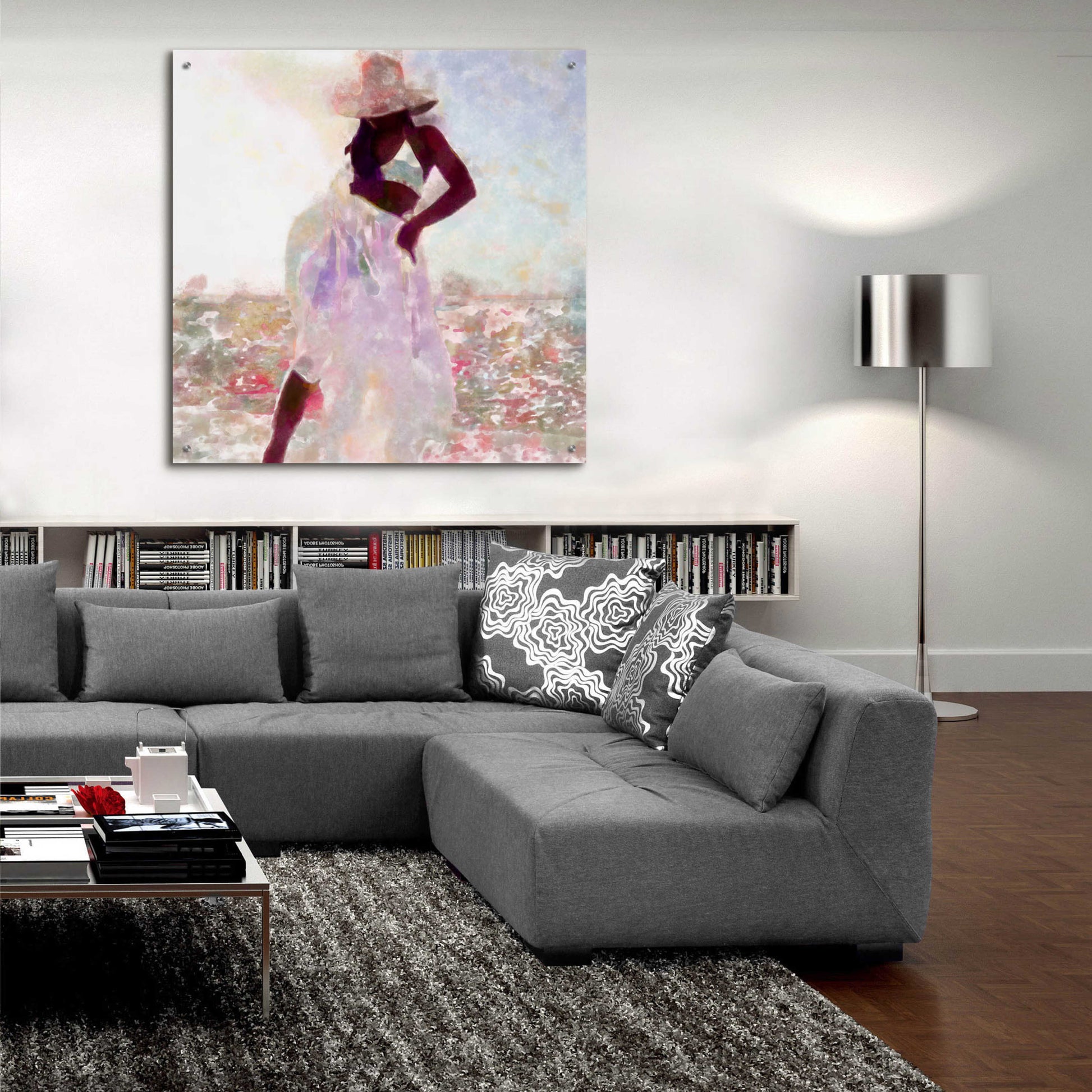 Epic Art 'Her Colorful Dance I' by Alonzo Saunders, Acrylic Glass Wall Art,36x36