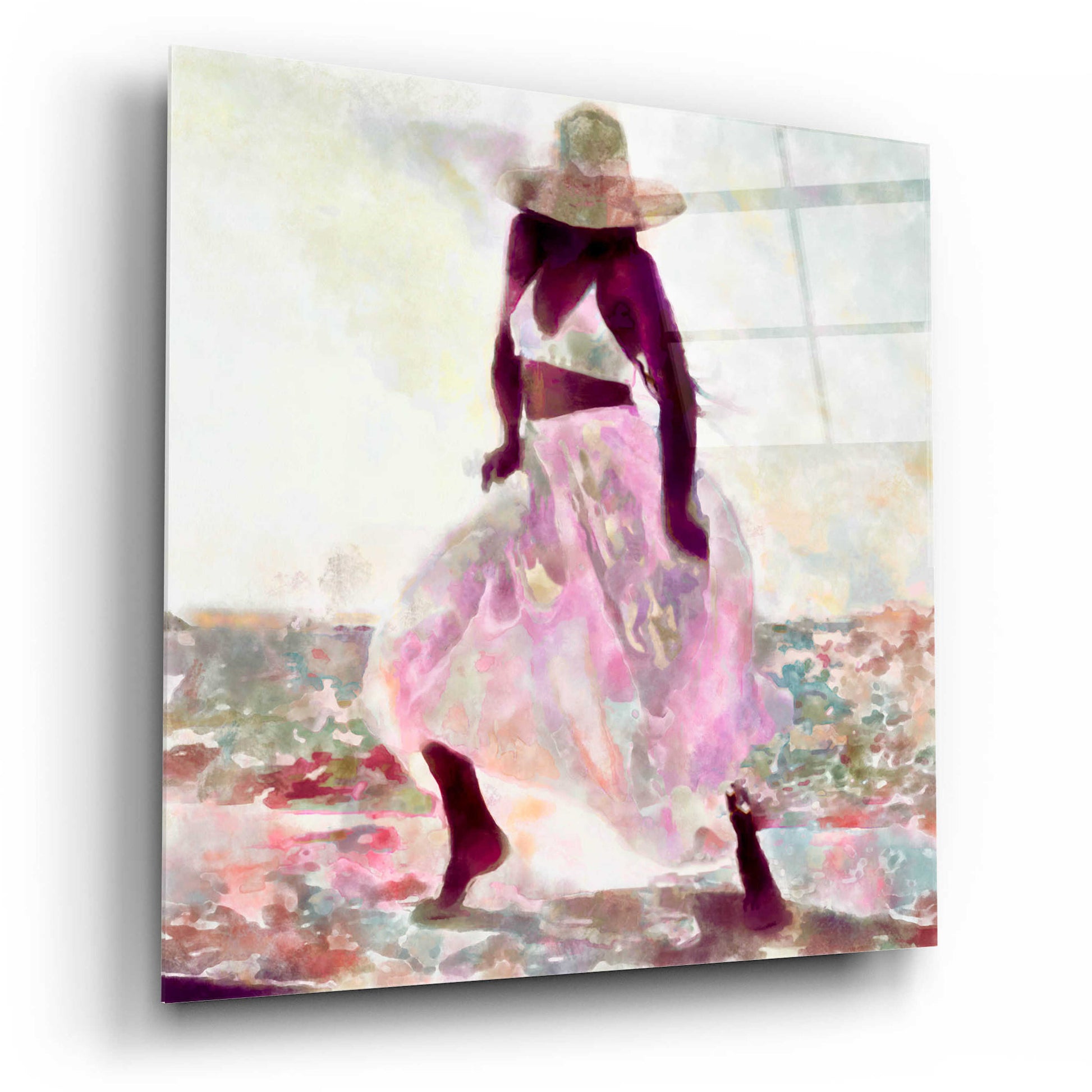 Epic Art 'Her Colorful Dance II' by Alonzo Saunders, Acrylic Glass Wall Art,12x12