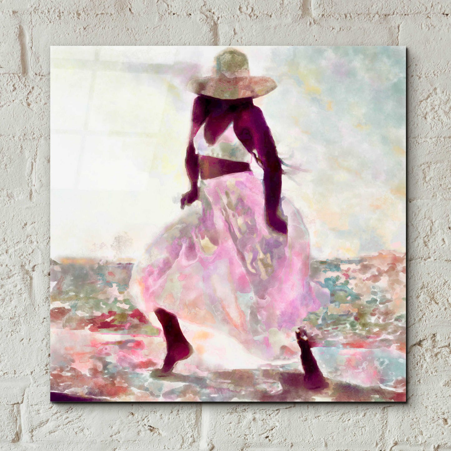 Epic Art 'Her Colorful Dance II' by Alonzo Saunders, Acrylic Glass Wall Art,12x12