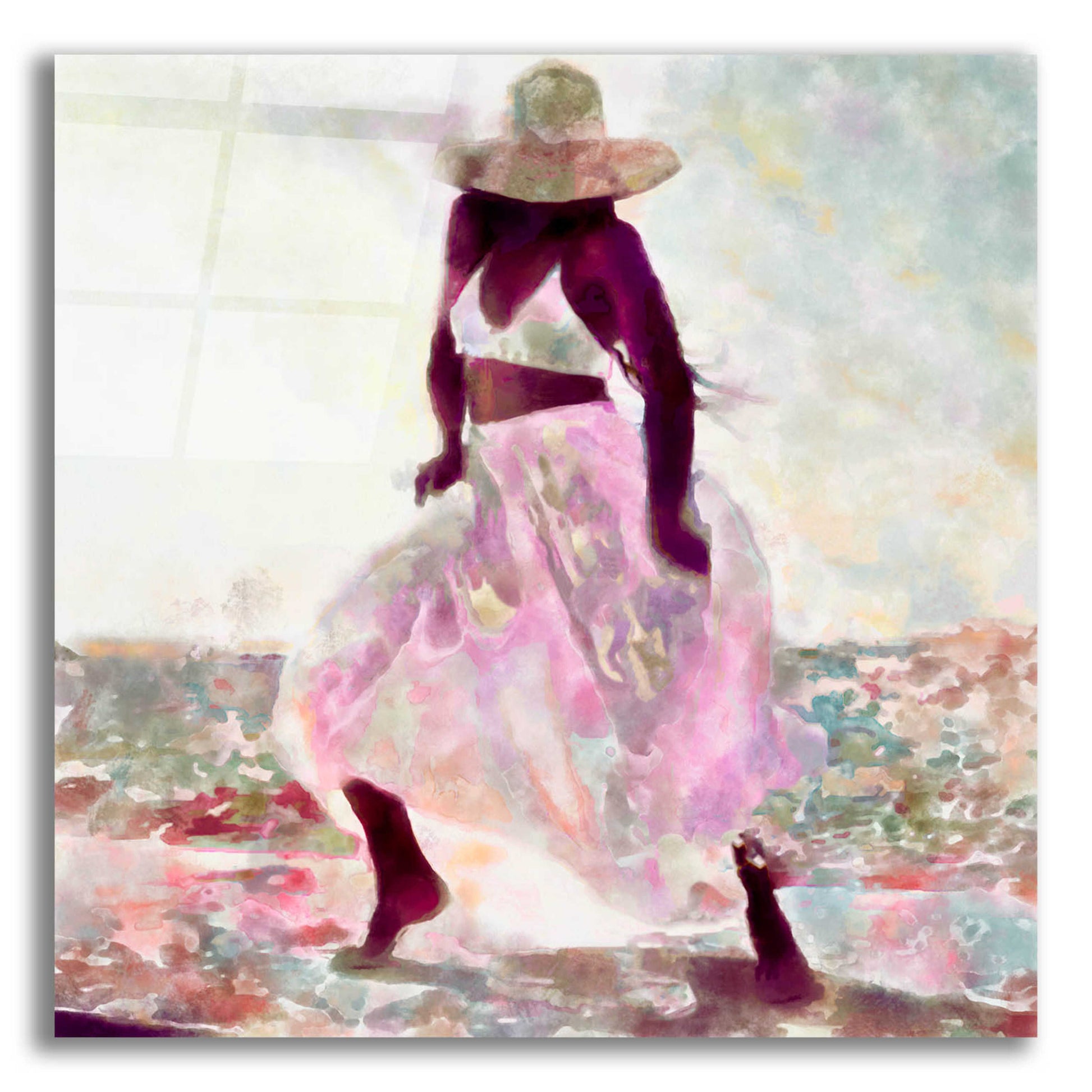 Epic Art 'Her Colorful Dance II' by Alonzo Saunders, Acrylic Glass Wall Art,12x12