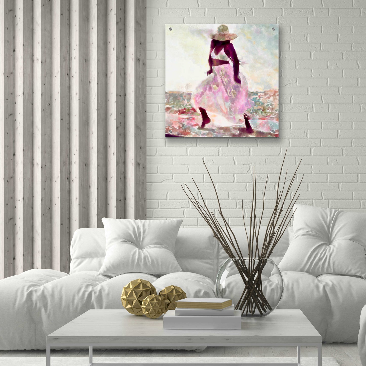 Epic Art 'Her Colorful Dance II' by Alonzo Saunders, Acrylic Glass Wall Art,24x24