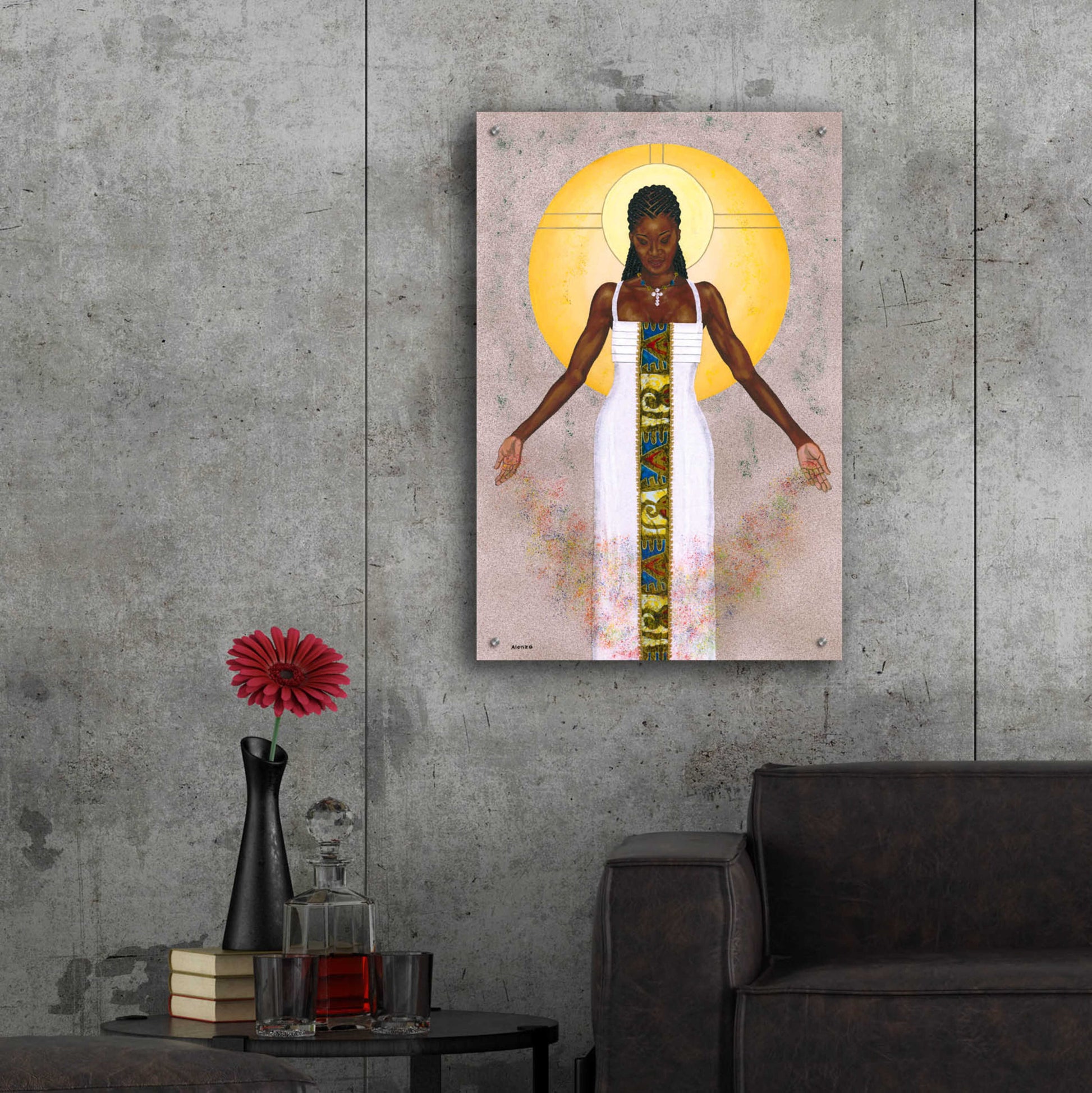 Epic Art 'Her Peace' by Alonzo Saunders, Acrylic Glass Wall Art,24x36