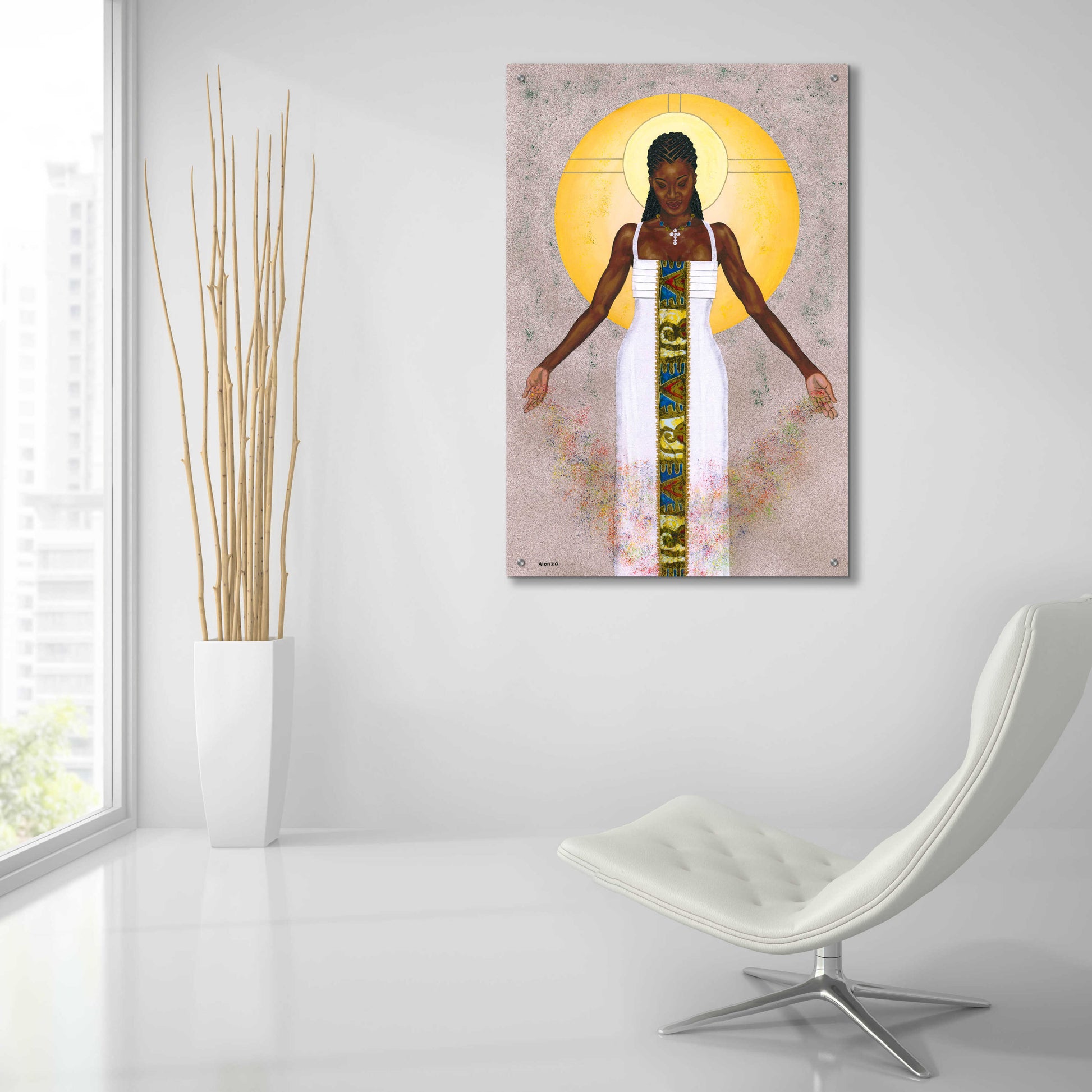 Epic Art 'Her Peace' by Alonzo Saunders, Acrylic Glass Wall Art,24x36