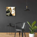 Epic Art 'Gold Polygon Wall I' by Alonzo Saunders, Acrylic Glass Wall Art,24x24
