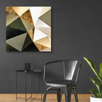 Epic Art 'Gold Polygon Wall I' by Alonzo Saunders, Acrylic Glass Wall Art,36x36