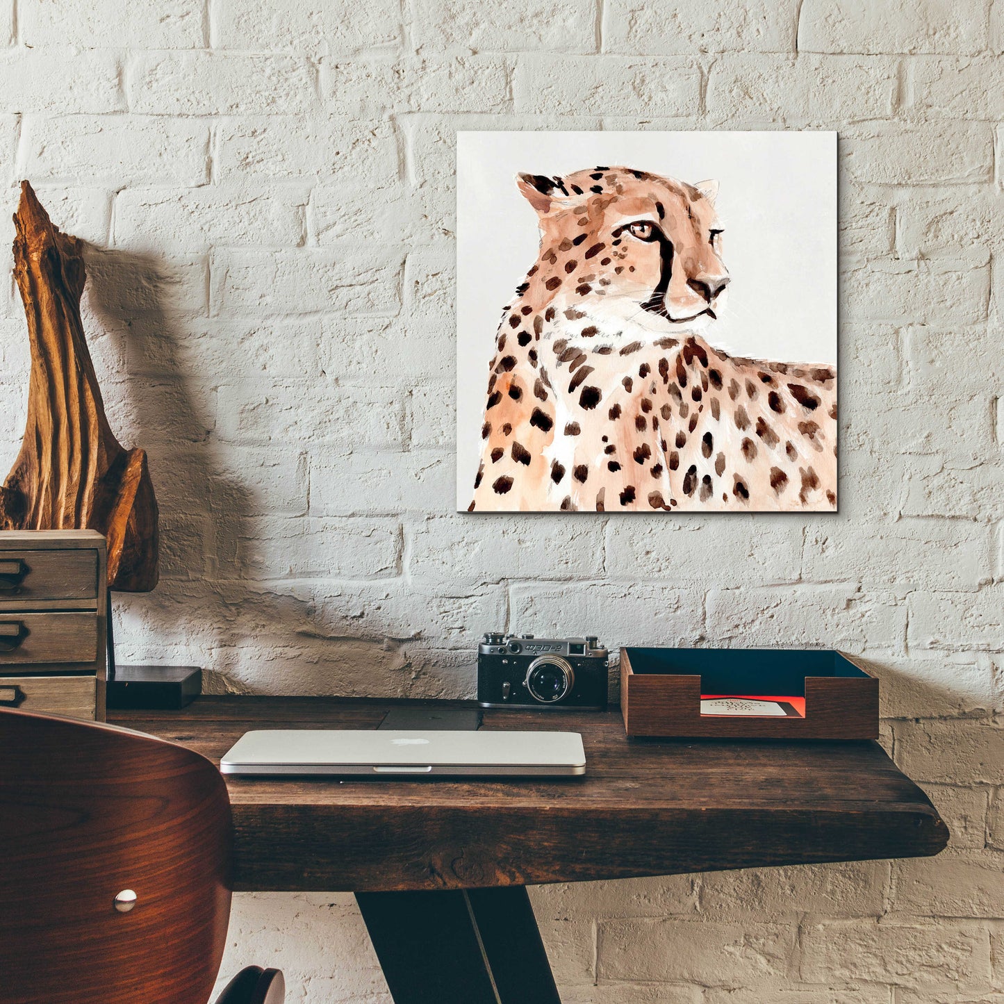 Epic Art 'Saharan Cheetah I' by Annie Warren, Acrylic Glass Wall Art,12x12