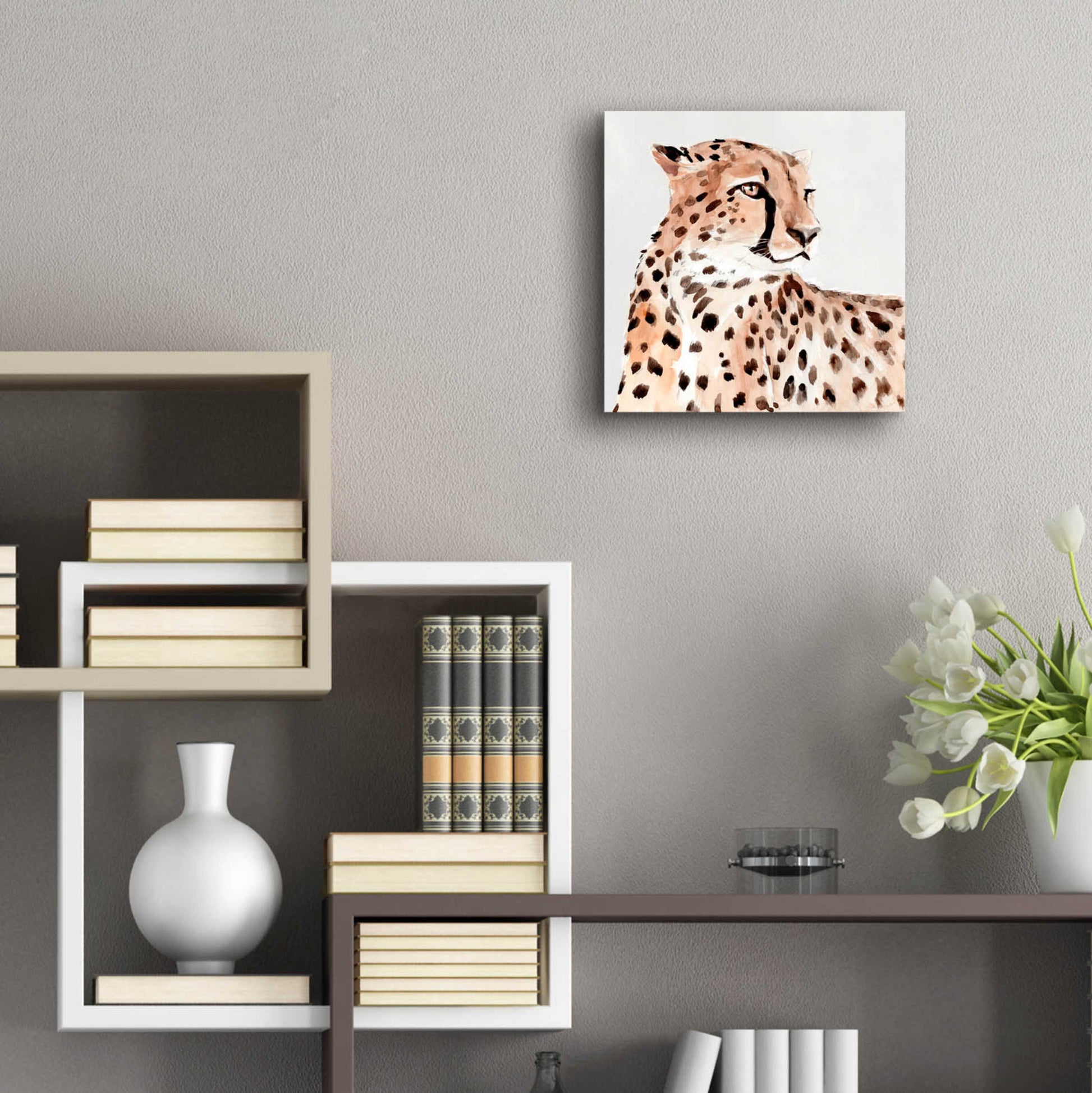 Epic Art 'Saharan Cheetah I' by Annie Warren, Acrylic Glass Wall Art,12x12