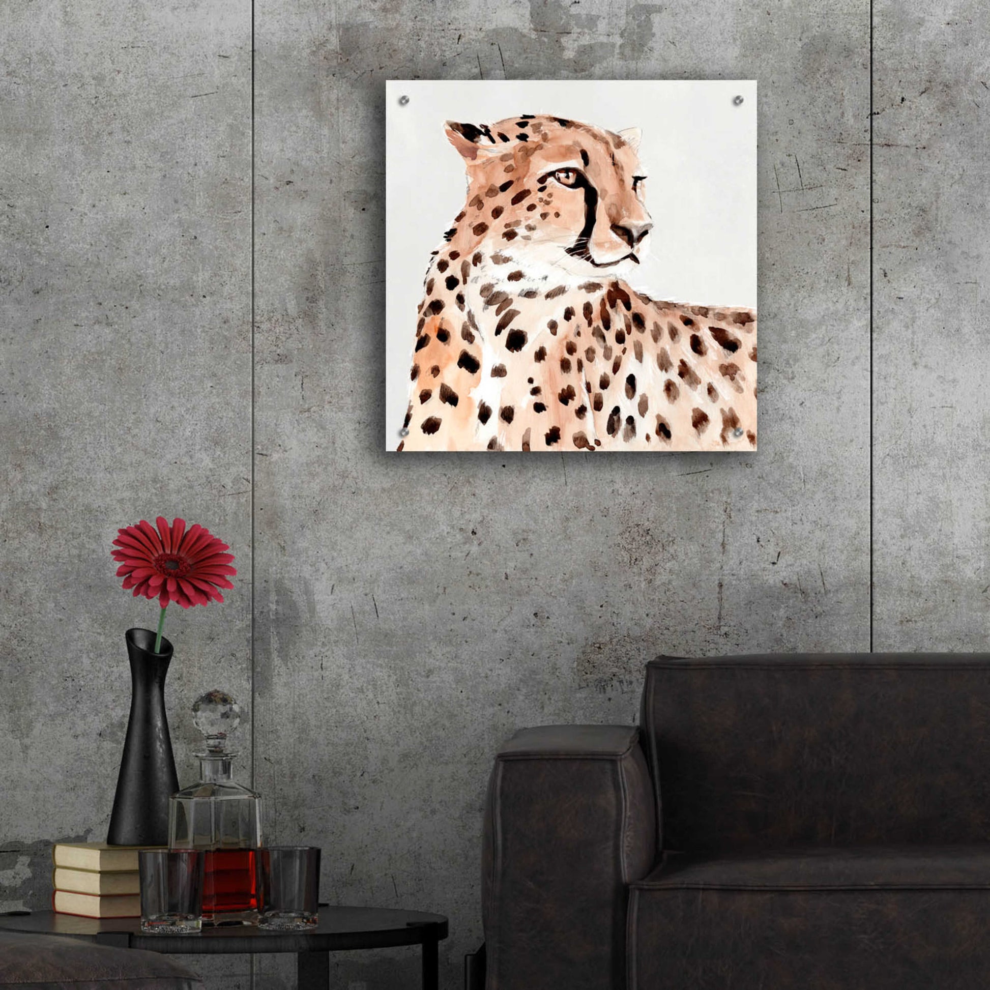 Epic Art 'Saharan Cheetah I' by Annie Warren, Acrylic Glass Wall Art,24x24