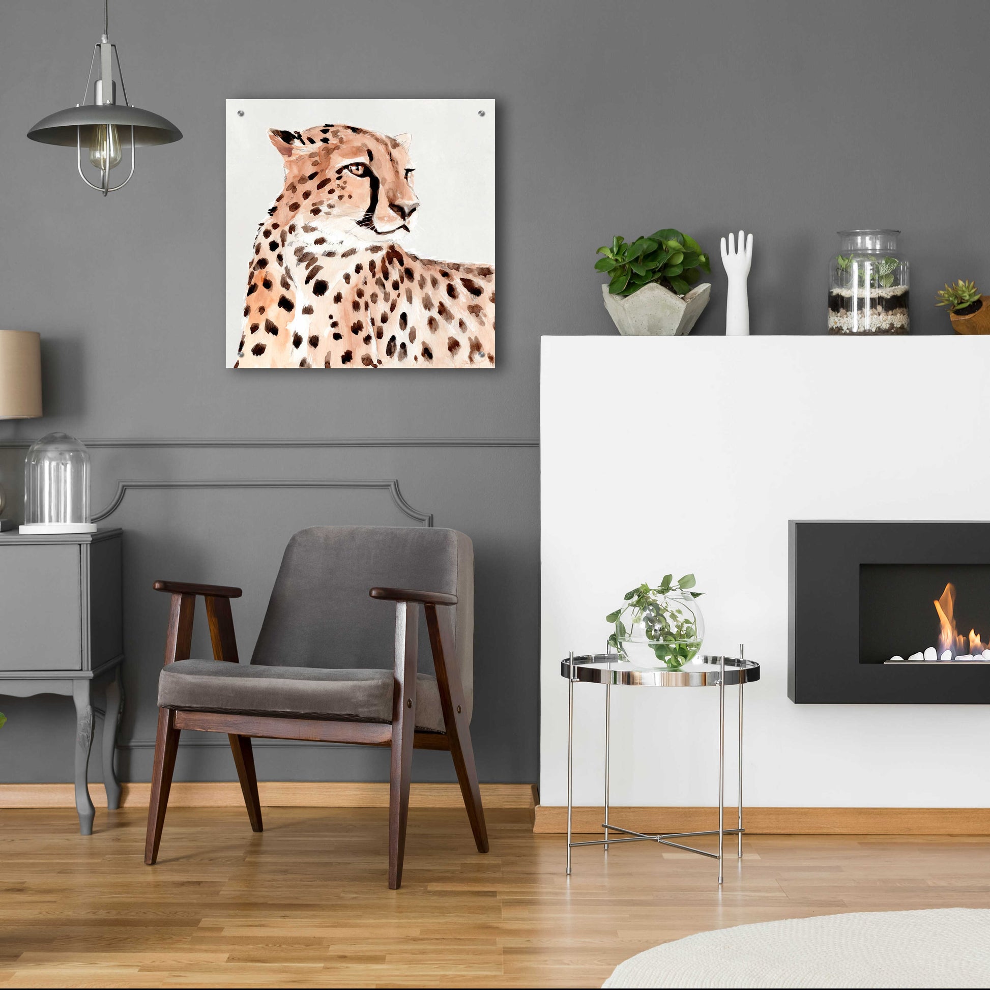 Epic Art 'Saharan Cheetah I' by Annie Warren, Acrylic Glass Wall Art,24x24