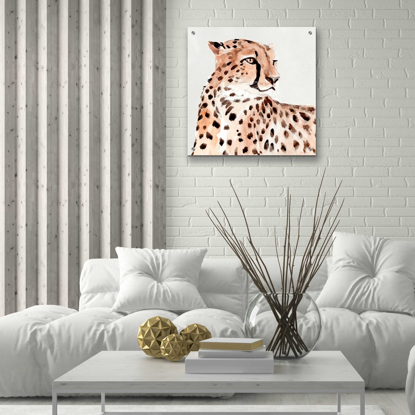 Epic Art 'Saharan Cheetah I' by Annie Warren, Acrylic Glass Wall Art,24x24