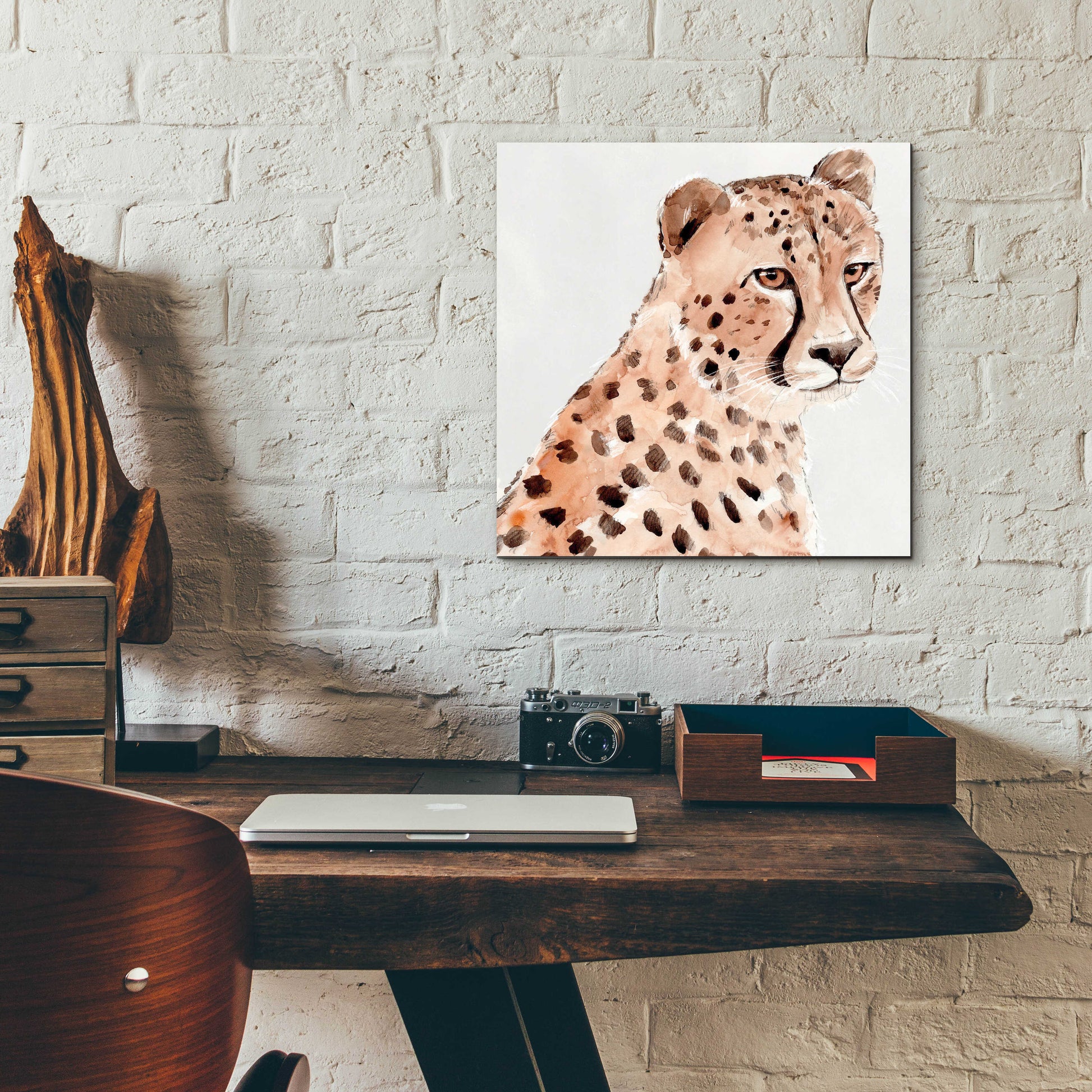 Epic Art 'Saharan Cheetah II' by Annie Warren, Acrylic Glass Wall Art,12x12