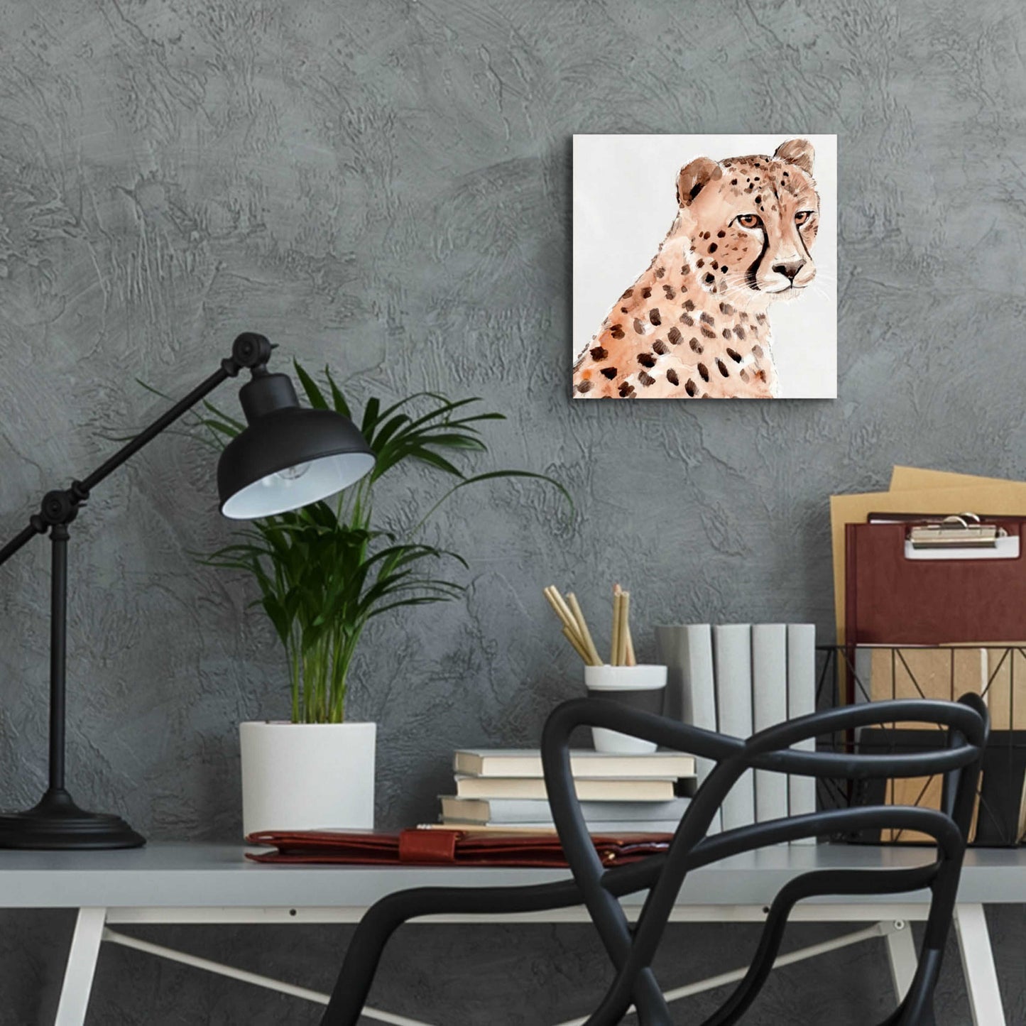 Epic Art 'Saharan Cheetah II' by Annie Warren, Acrylic Glass Wall Art,12x12