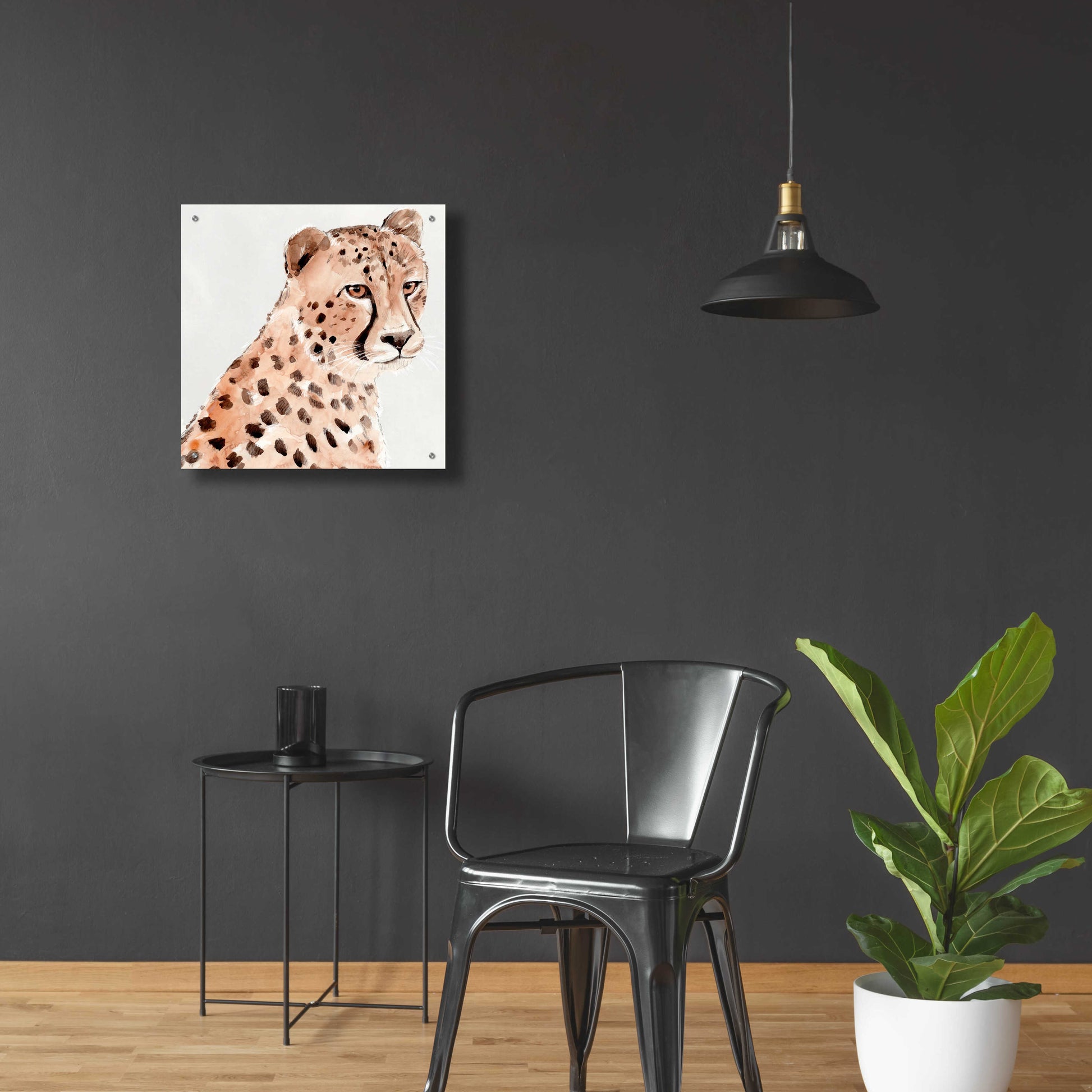 Epic Art 'Saharan Cheetah II' by Annie Warren, Acrylic Glass Wall Art,24x24