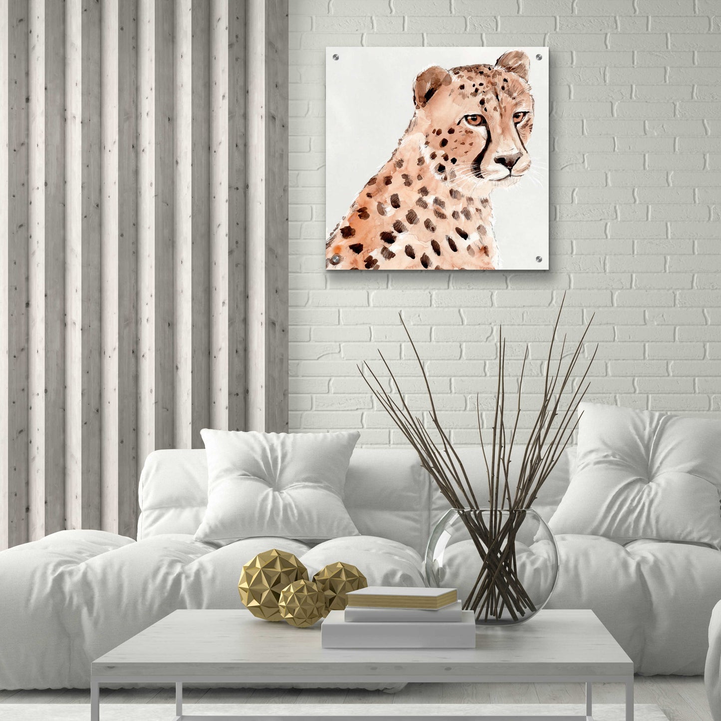 Epic Art 'Saharan Cheetah II' by Annie Warren, Acrylic Glass Wall Art,24x24