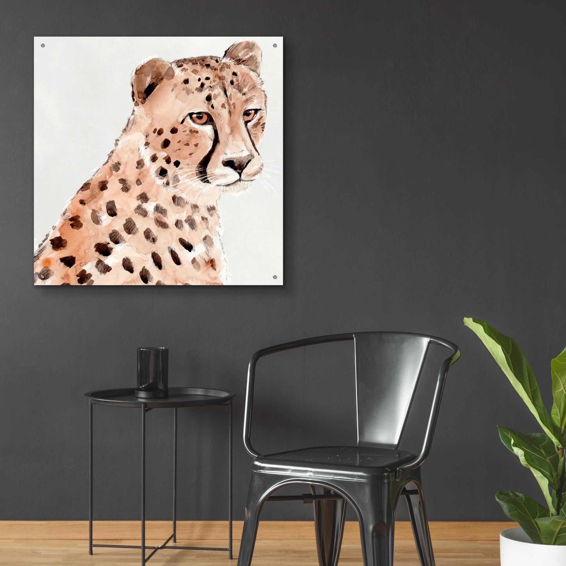 Epic Art 'Saharan Cheetah II' by Annie Warren, Acrylic Glass Wall Art,36x36