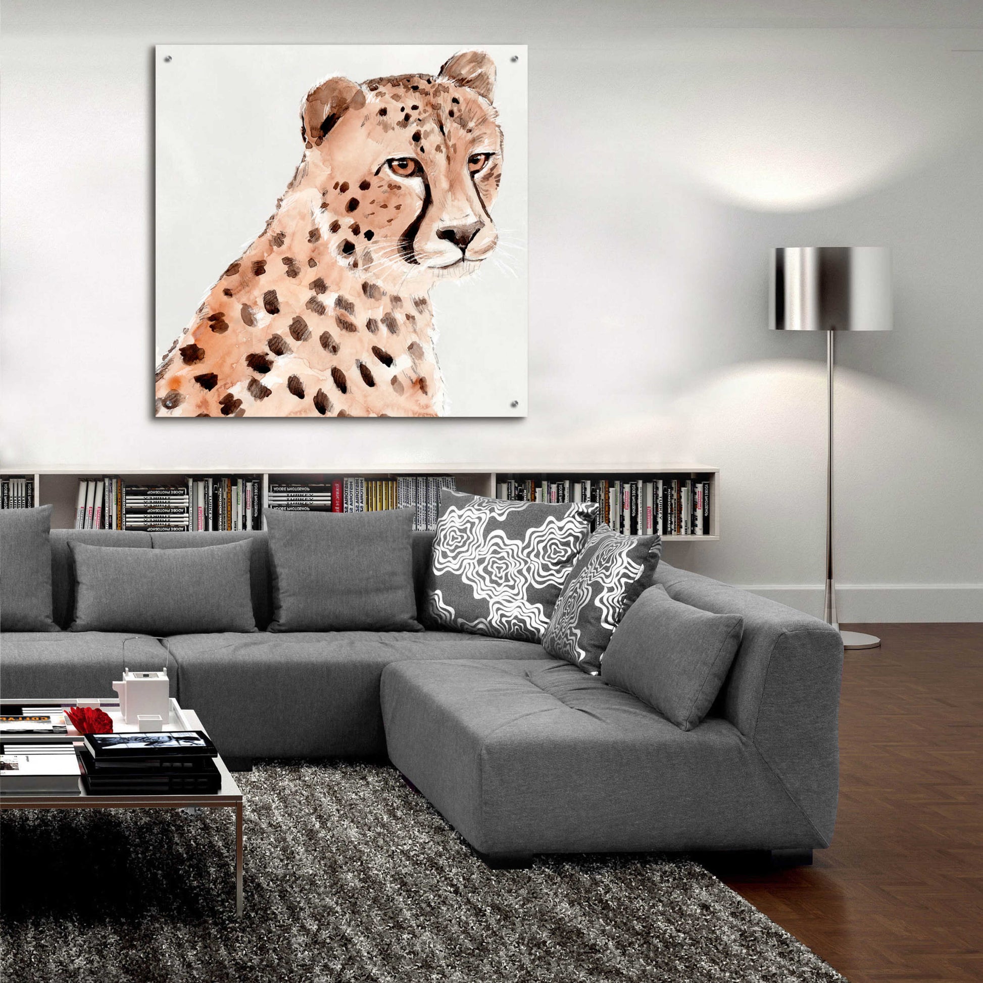 Epic Art 'Saharan Cheetah II' by Annie Warren, Acrylic Glass Wall Art,36x36