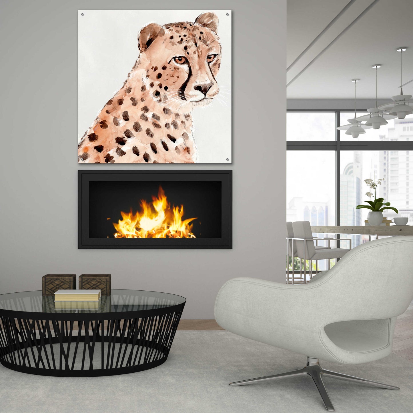 Epic Art 'Saharan Cheetah II' by Annie Warren, Acrylic Glass Wall Art,36x36