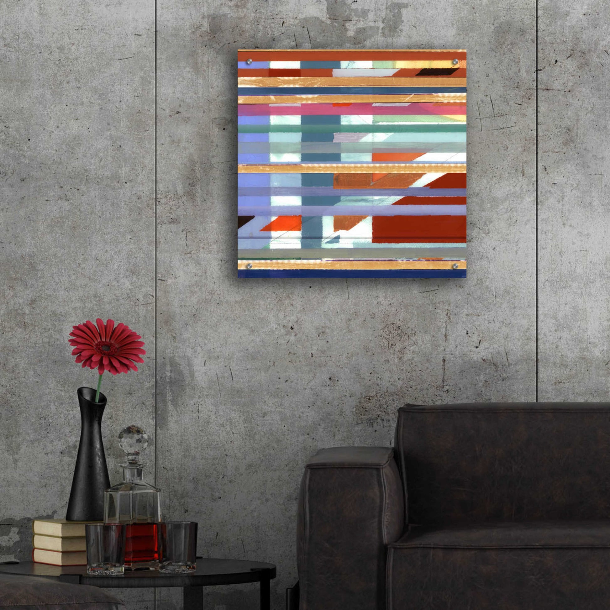 Epic Art 'Zig Zag IV' by Bellissimo Art, Acrylic Glass Wall Art,24x24