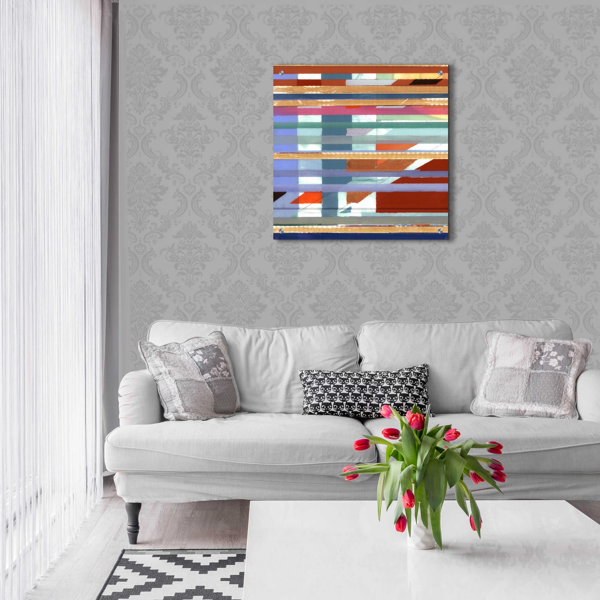 Epic Art 'Zig Zag IV' by Bellissimo Art, Acrylic Glass Wall Art,24x24