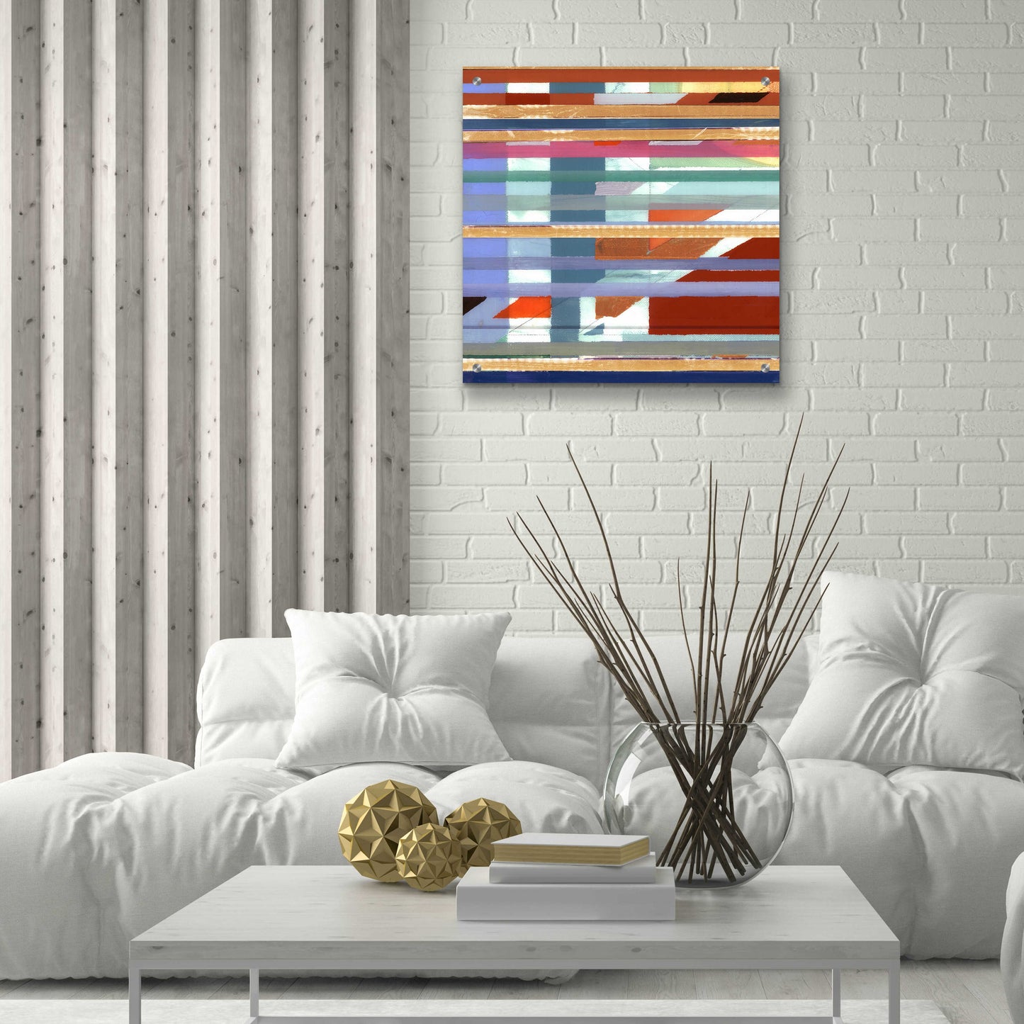 Epic Art 'Zig Zag IV' by Bellissimo Art, Acrylic Glass Wall Art,24x24