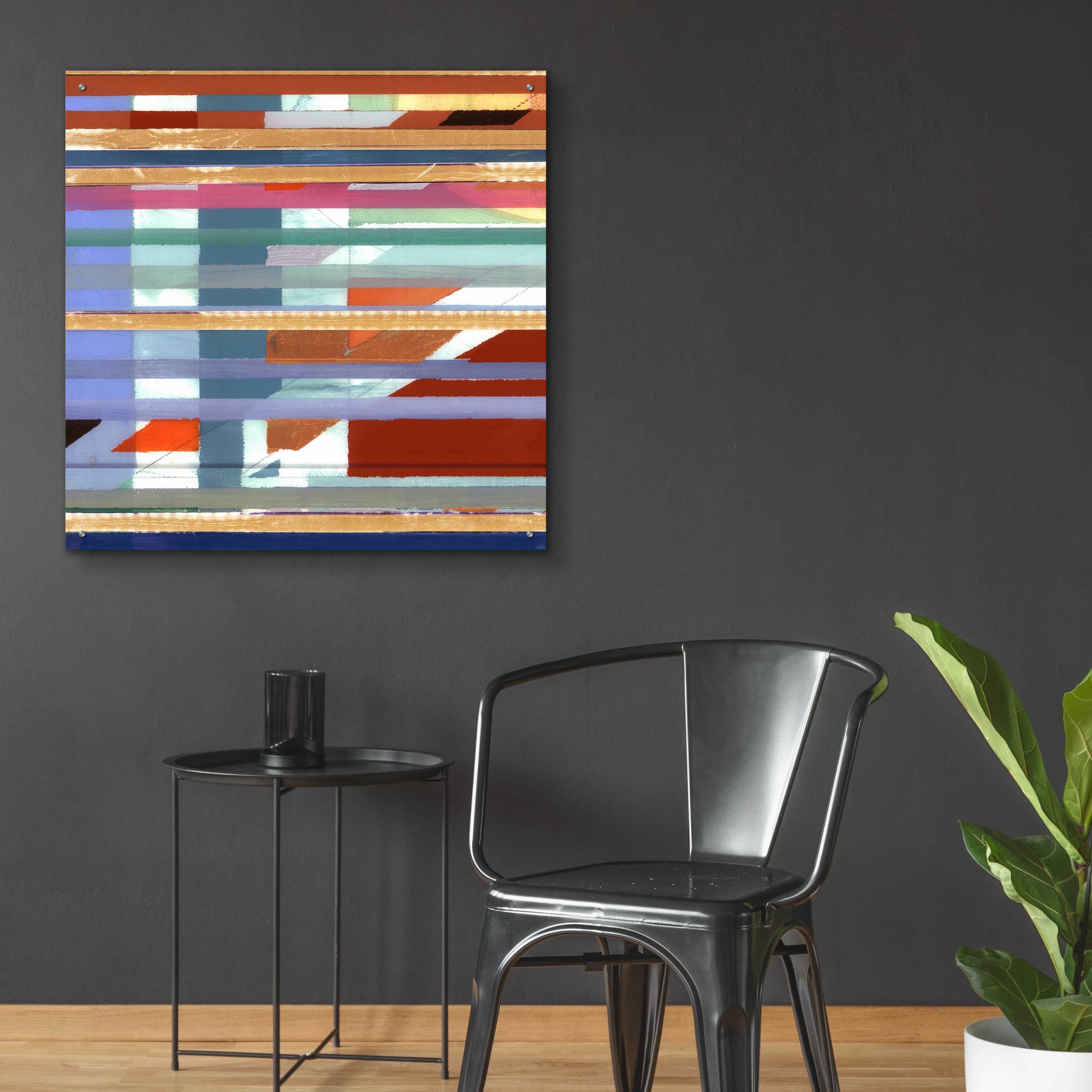 Epic Art 'Zig Zag IV' by Bellissimo Art, Acrylic Glass Wall Art,36x36