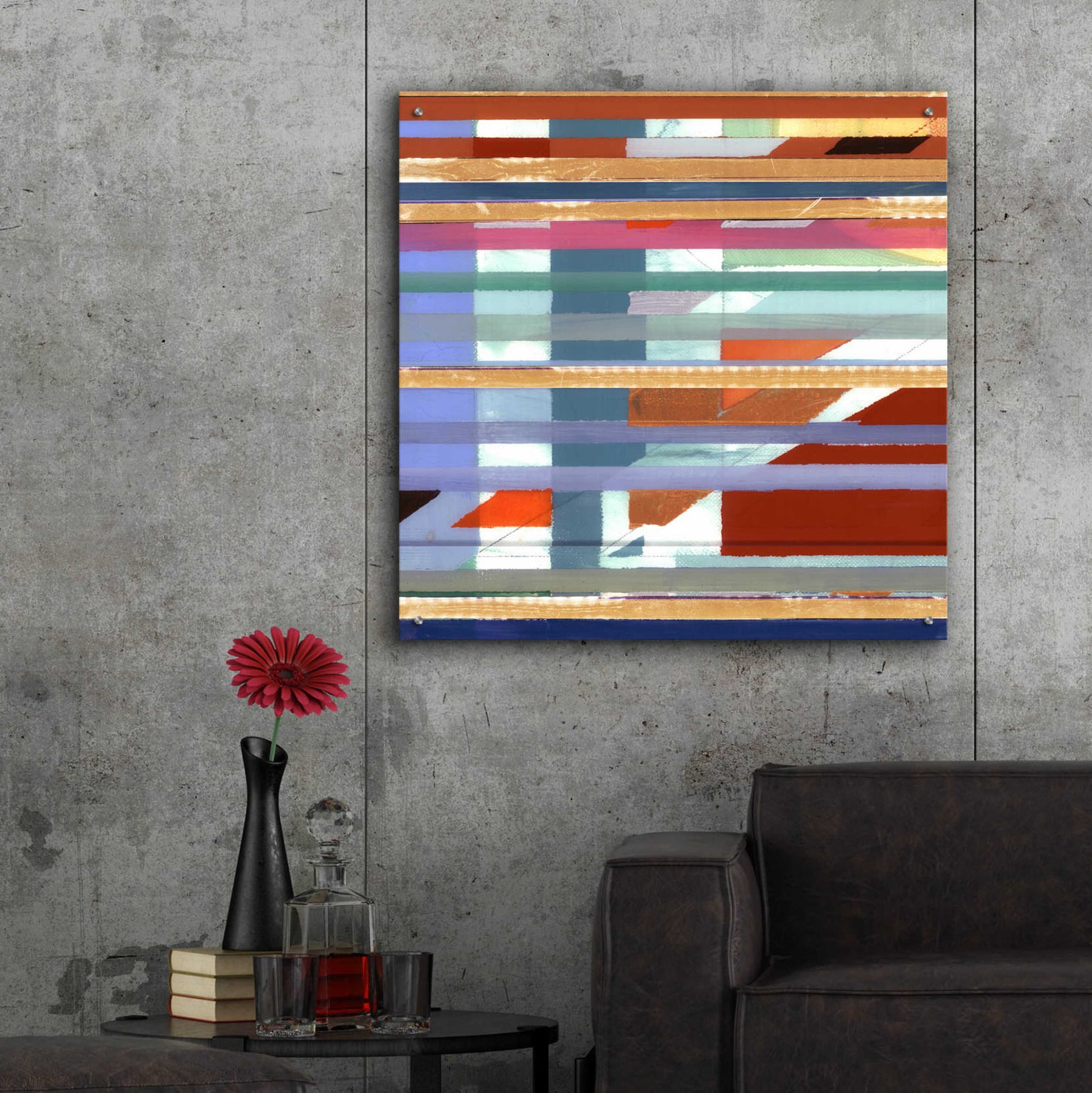 Epic Art 'Zig Zag IV' by Bellissimo Art, Acrylic Glass Wall Art,36x36