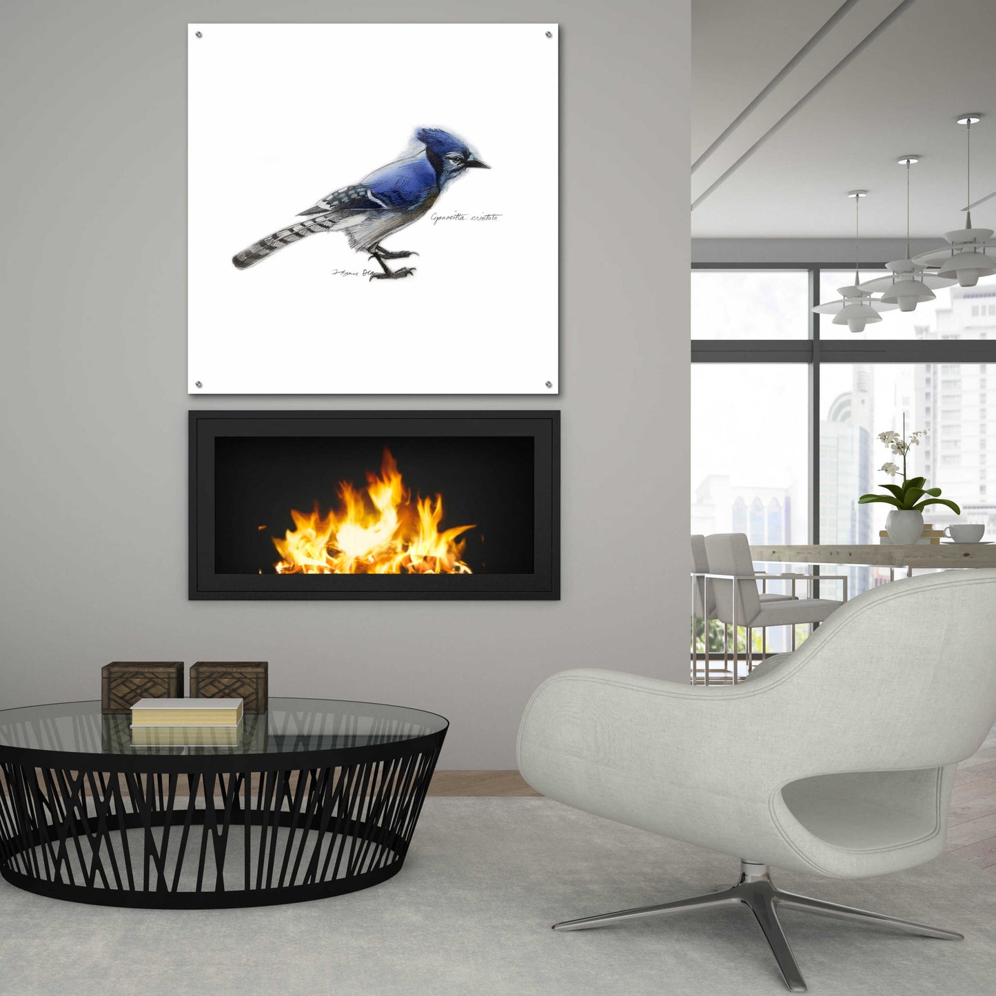 Epic Art 'Songbird Study III' by Bruce Dean, Acrylic Glass Wall Art,36x36