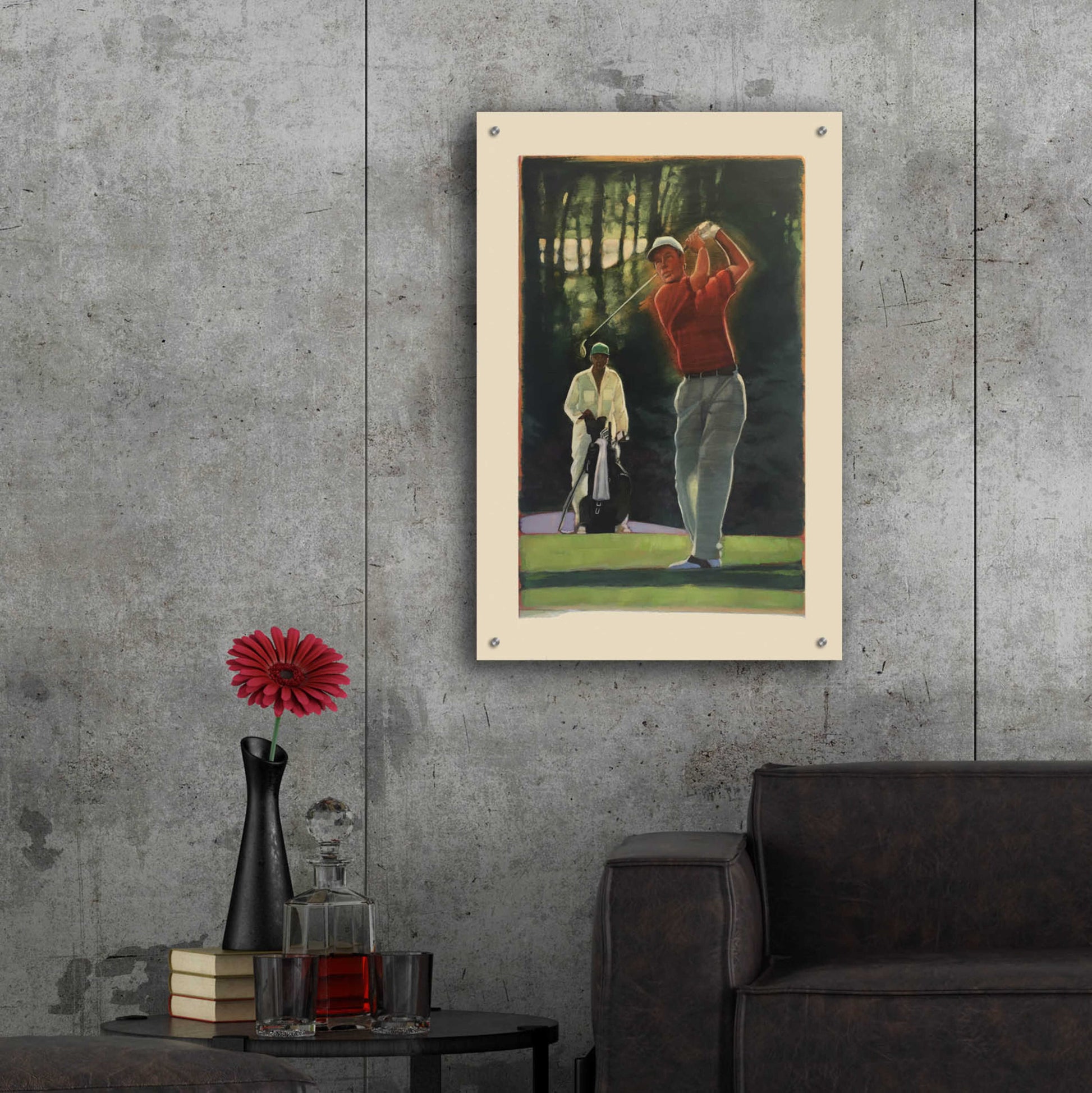 Epic Art 'The Golfer' by Bruce Dean, Acrylic Glass Wall Art,24x36