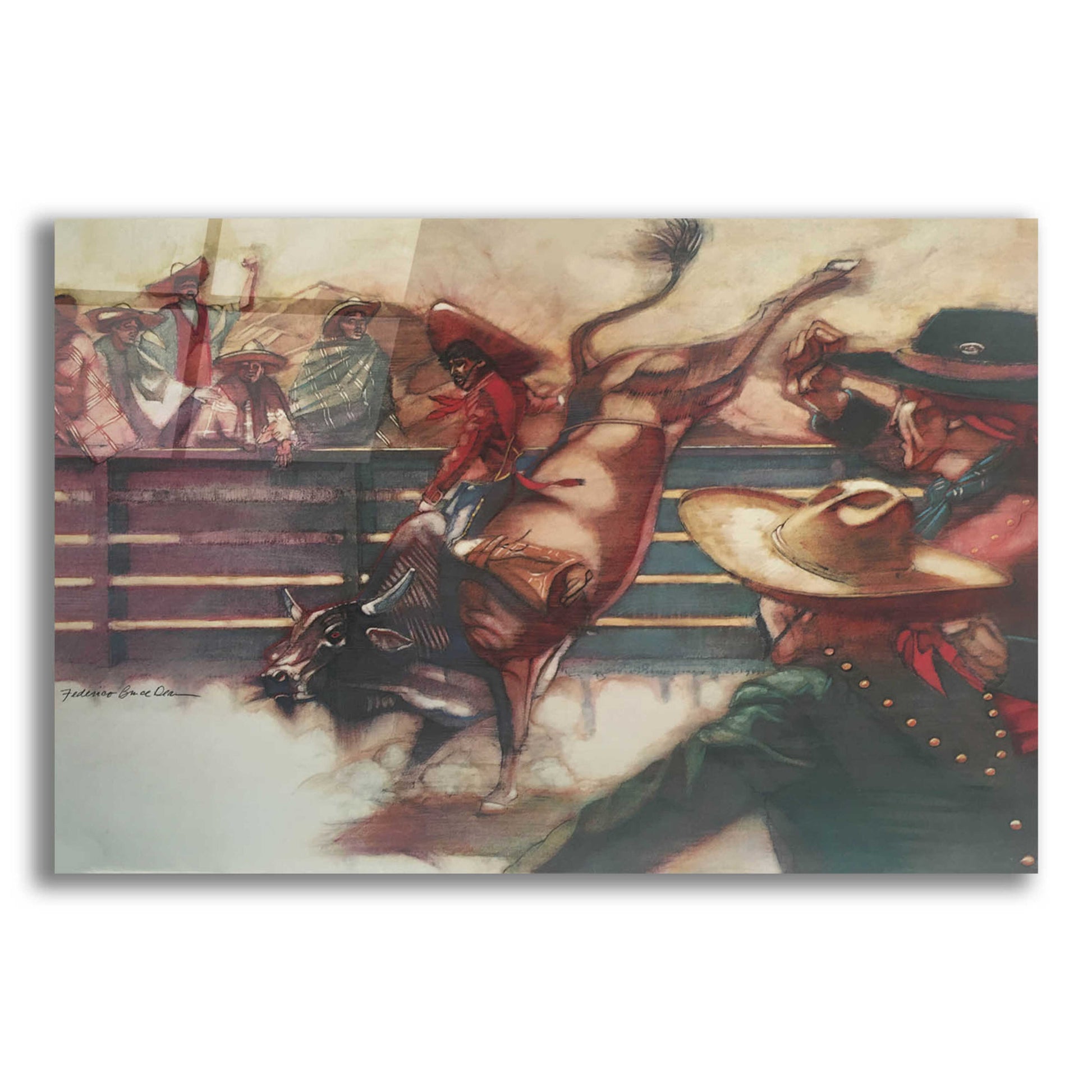 Epic Art 'The Rodeo' by Bruce Dean, Acrylic Glass Wall Art,16x12