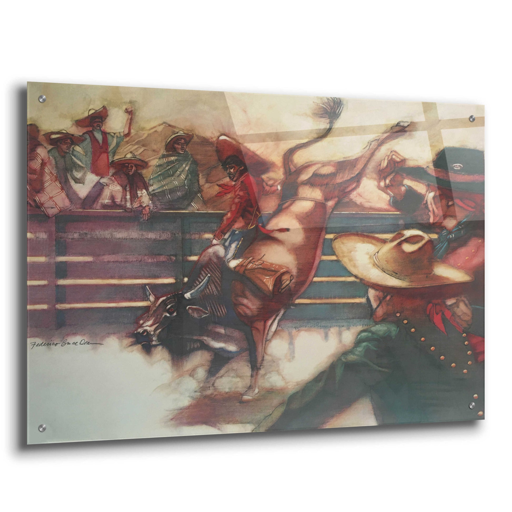 Epic Art 'The Rodeo' by Bruce Dean, Acrylic Glass Wall Art,36x24