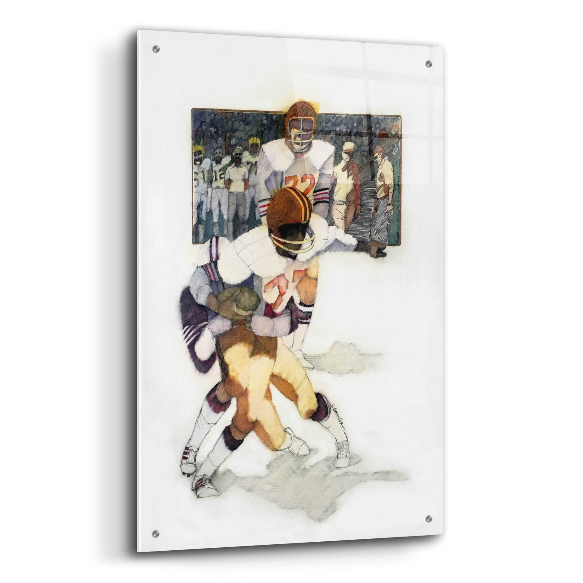 Epic Art 'The Tackle' by Bruce Dean, Acrylic Glass Wall Art,24x36