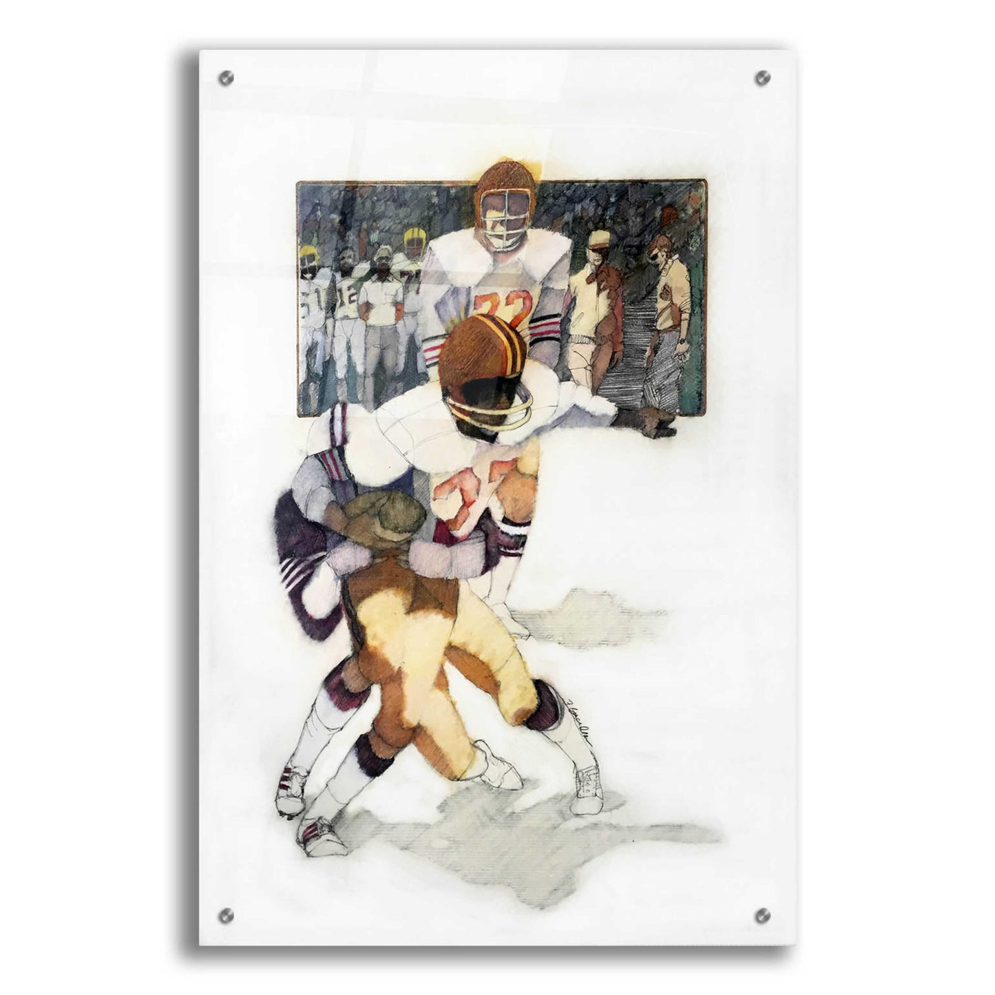 Epic Art 'The Tackle' by Bruce Dean, Acrylic Glass Wall Art,24x36
