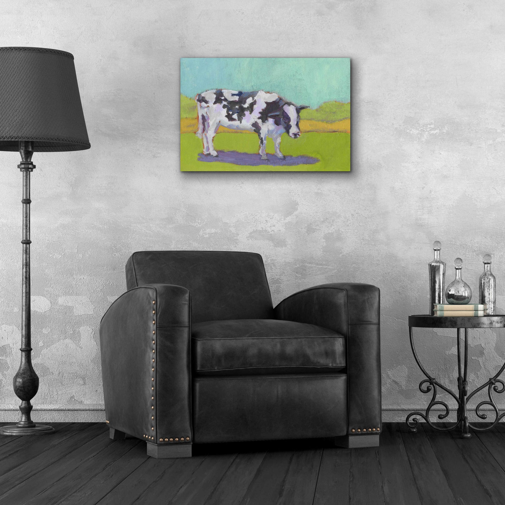 Epic Art 'Pasture Cow I' by Carol Young, Acrylic Glass Wall Art,24x16