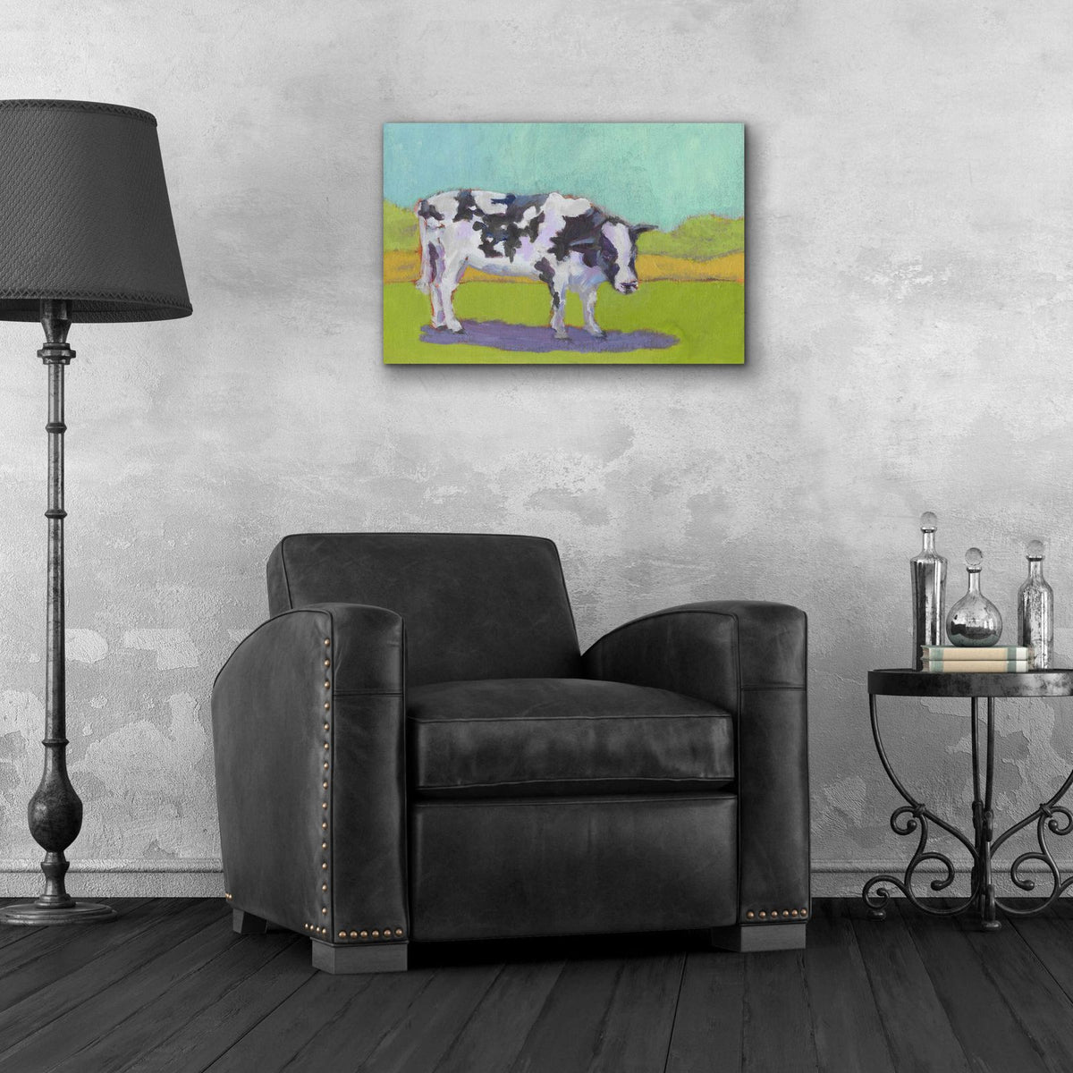 Pasture Cow I by Carol Young - 24x16 acrylic wall art in a room