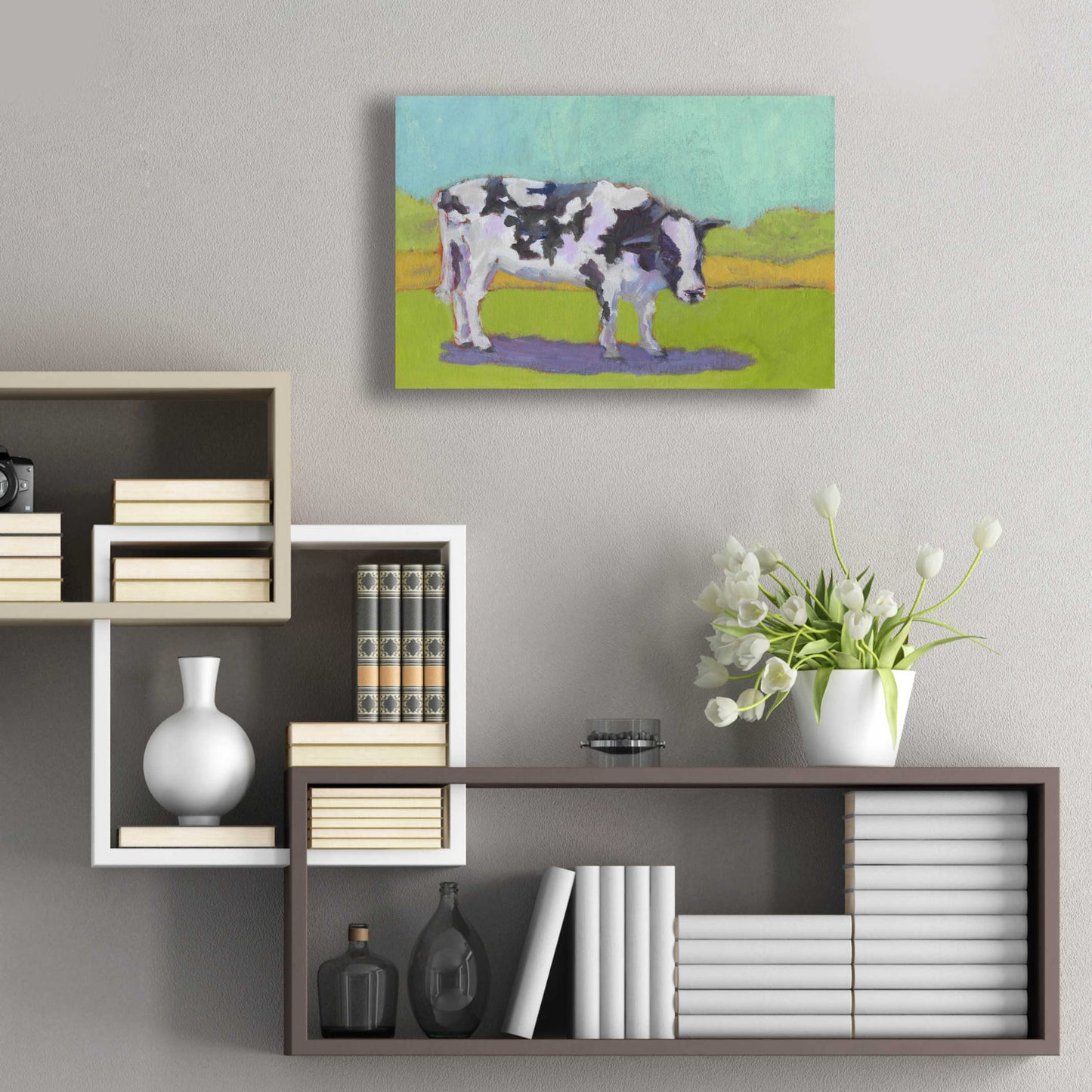 Epic Art 'Pasture Cow I' by Carol Young, Acrylic Glass Wall Art,24x16