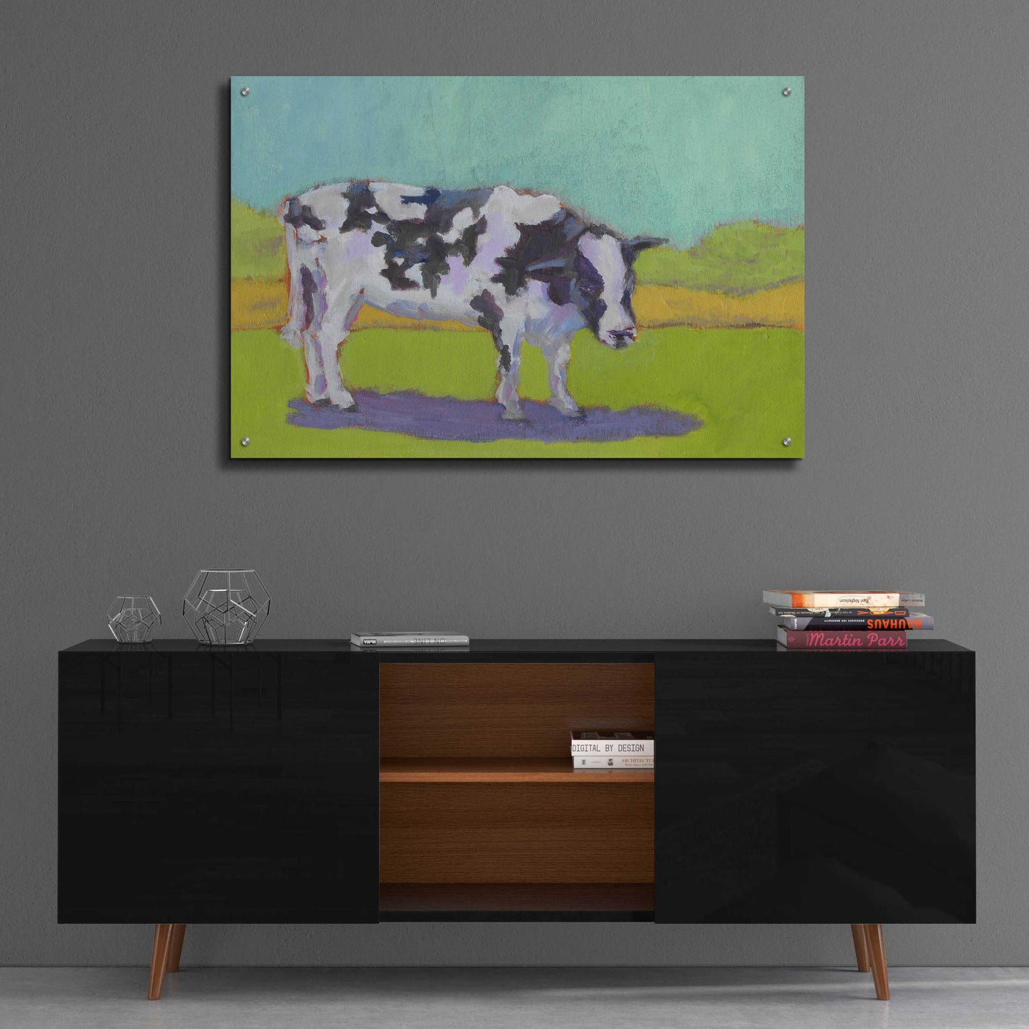 Epic Art 'Pasture Cow I' by Carol Young, Acrylic Glass Wall Art,36x24