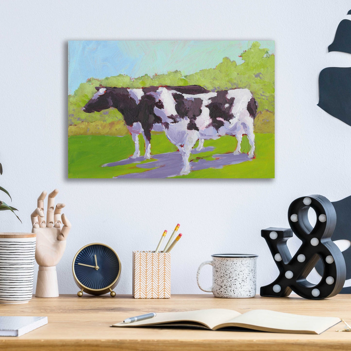 Epic Art 'Pasture Cows II' by Carol Young, Acrylic Glass Wall Art,16x12