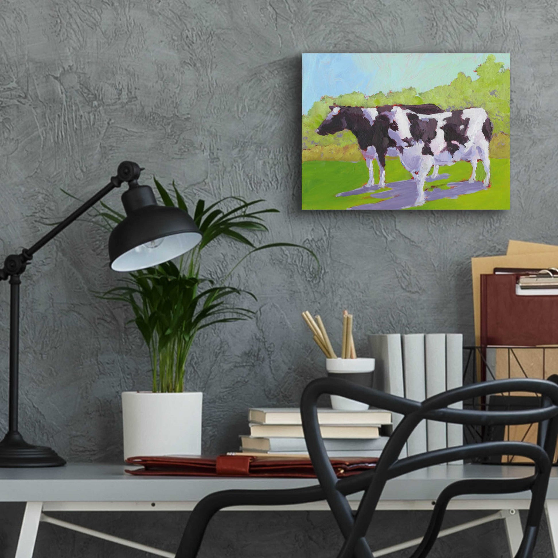 Epic Art 'Pasture Cows II' by Carol Young, Acrylic Glass Wall Art,16x12