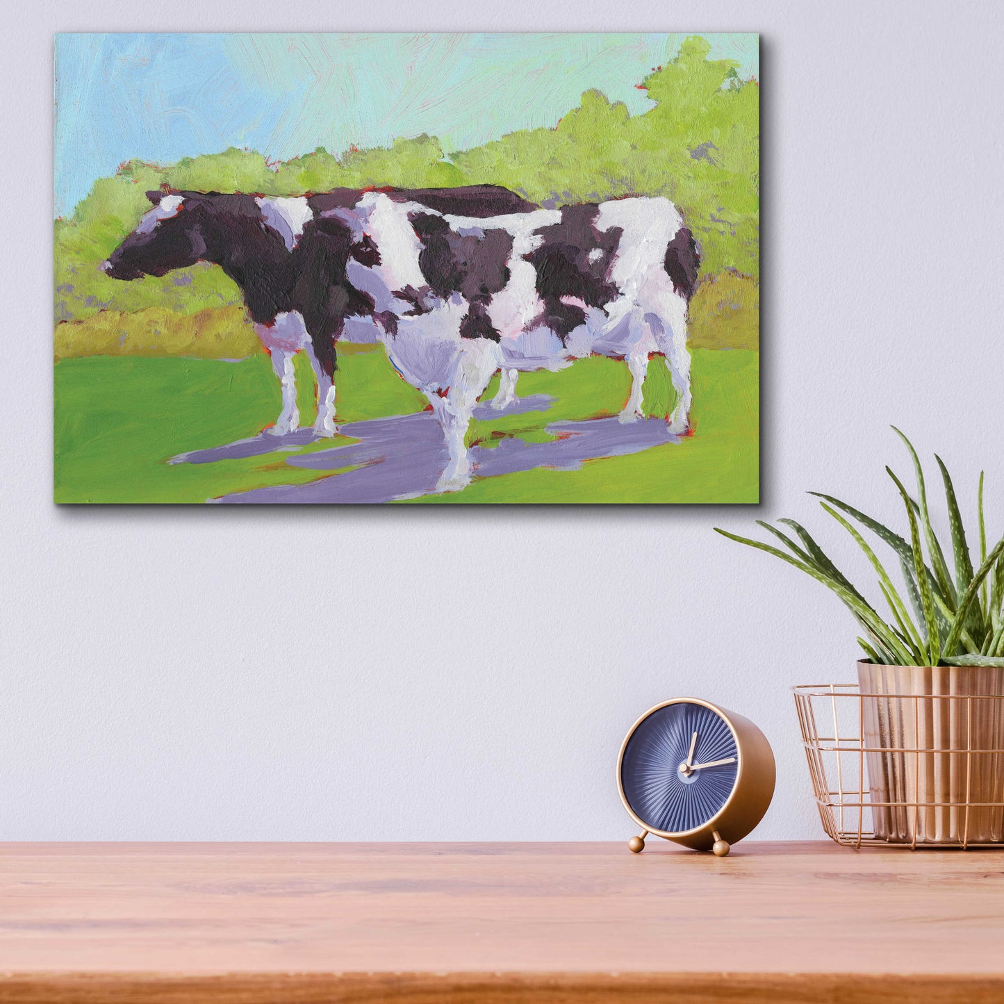 Epic Art 'Pasture Cows II' by Carol Young, Acrylic Glass Wall Art,16x12