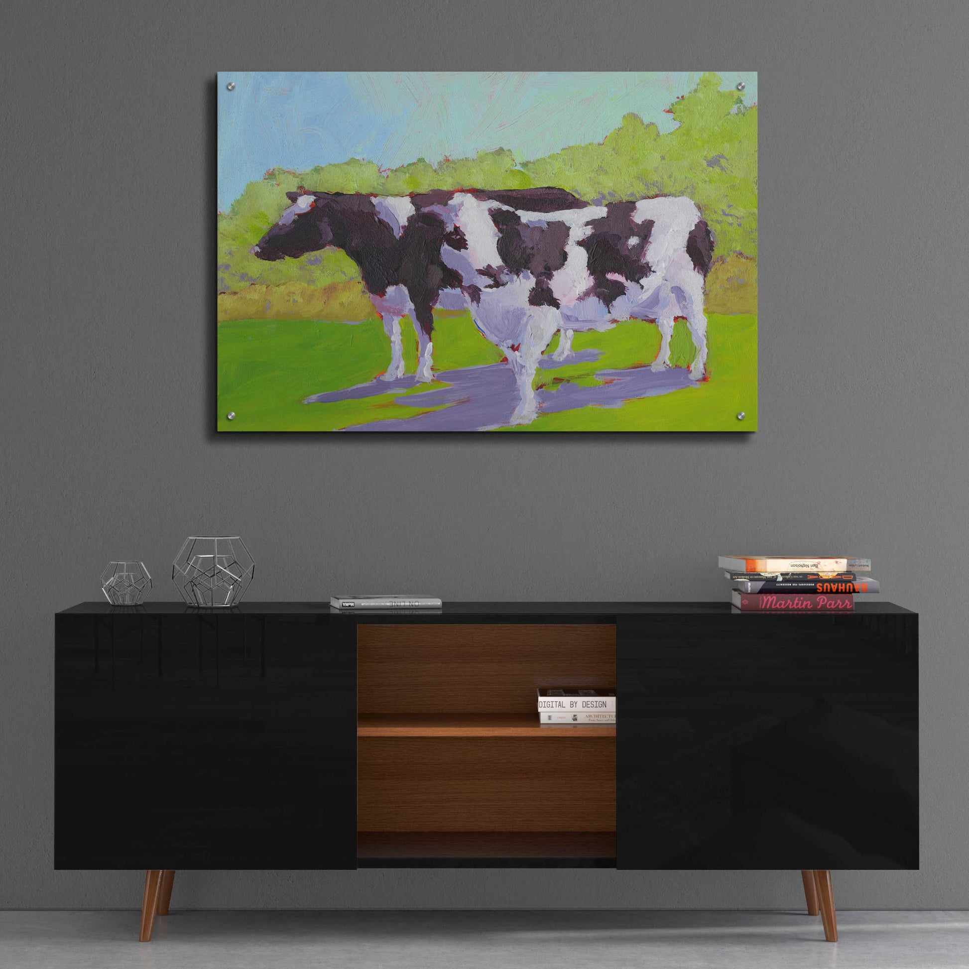 Epic Art 'Pasture Cows II' by Carol Young, Acrylic Glass Wall Art,36x24