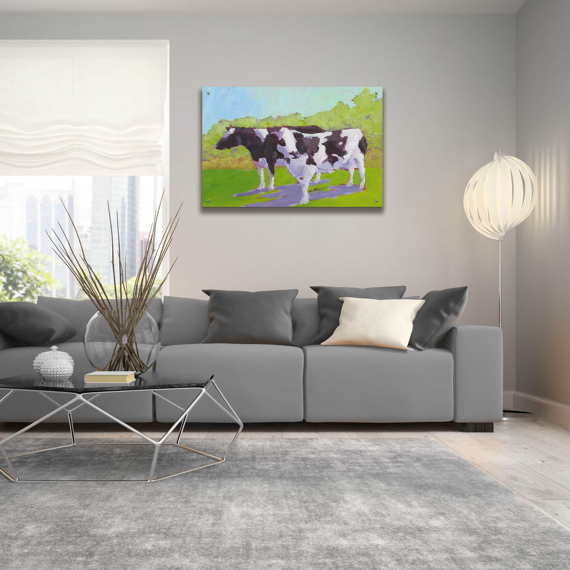 Epic Art 'Pasture Cows II' by Carol Young, Acrylic Glass Wall Art,36x24