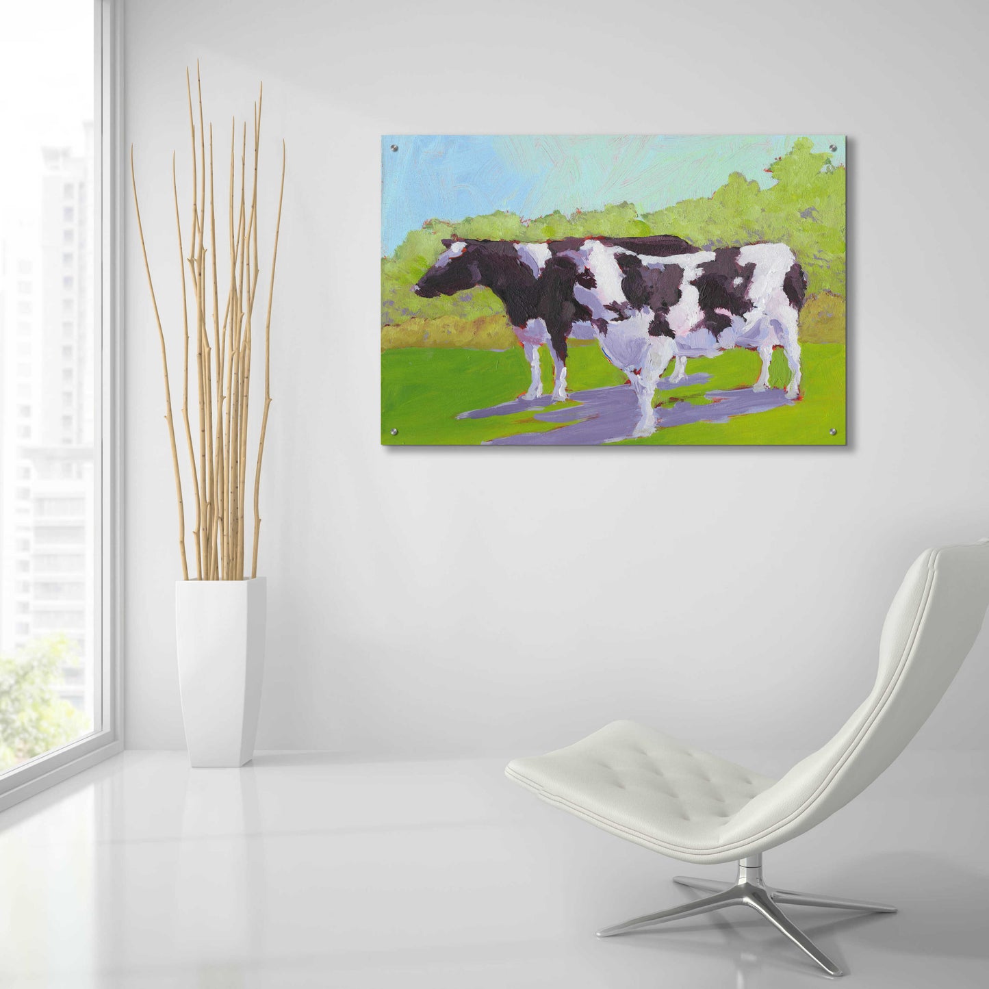 Epic Art 'Pasture Cows II' by Carol Young, Acrylic Glass Wall Art,36x24