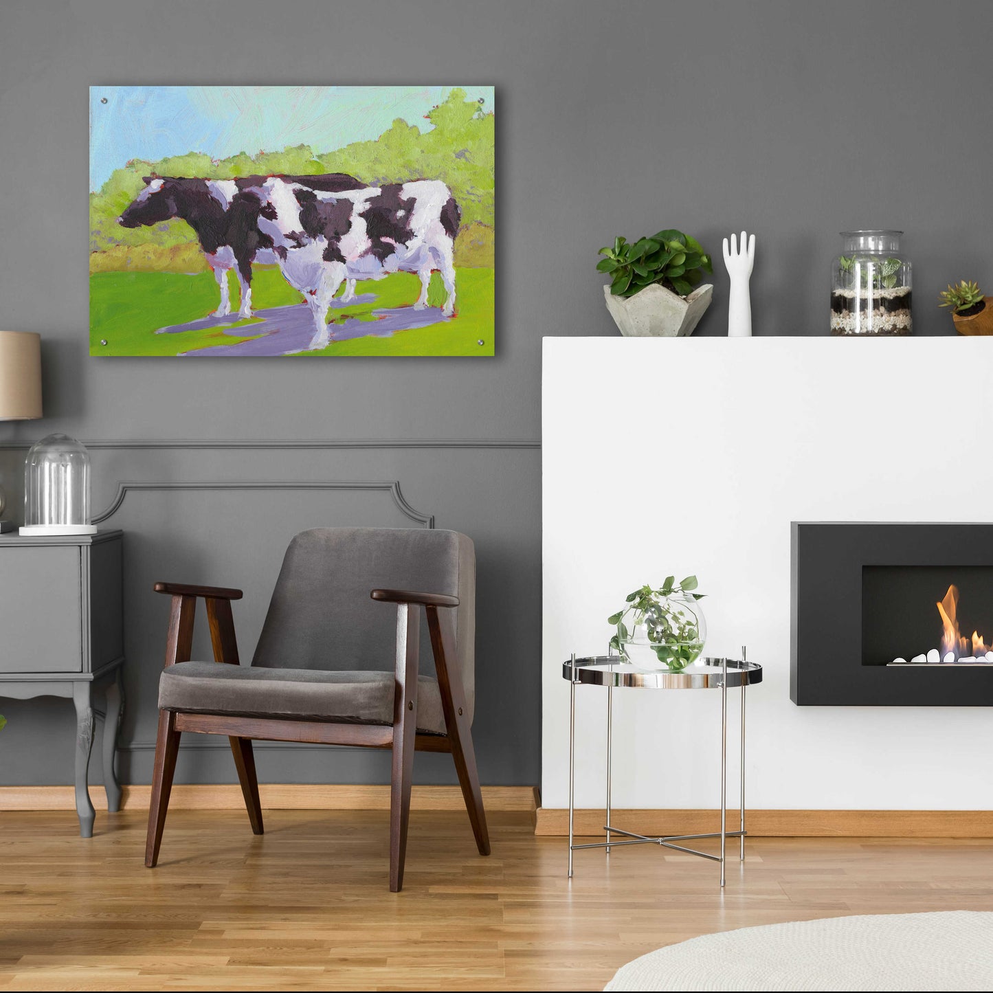 Epic Art 'Pasture Cows II' by Carol Young, Acrylic Glass Wall Art,36x24