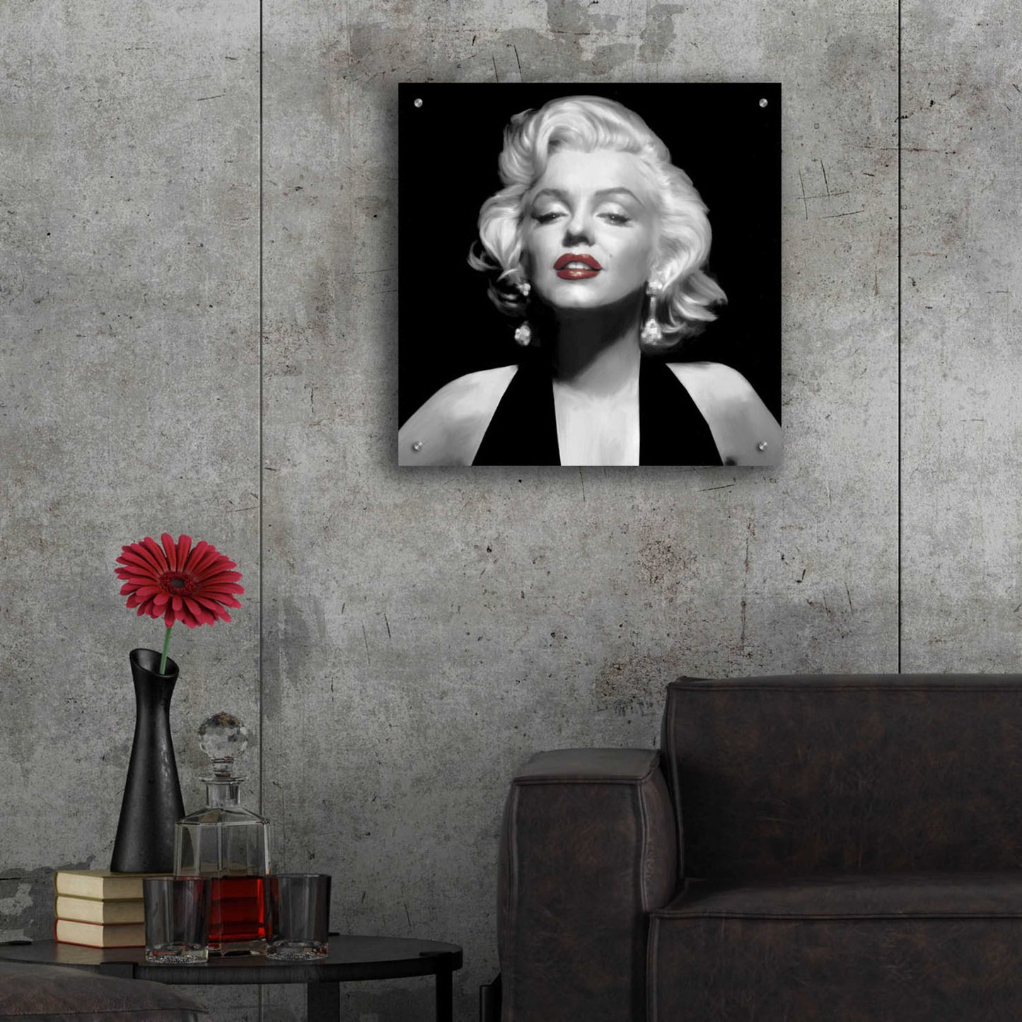 Epic Art 'Halter Top Marilyn Red Lips' by Chris Consani, Acrylic Glass Wall Art,24x24