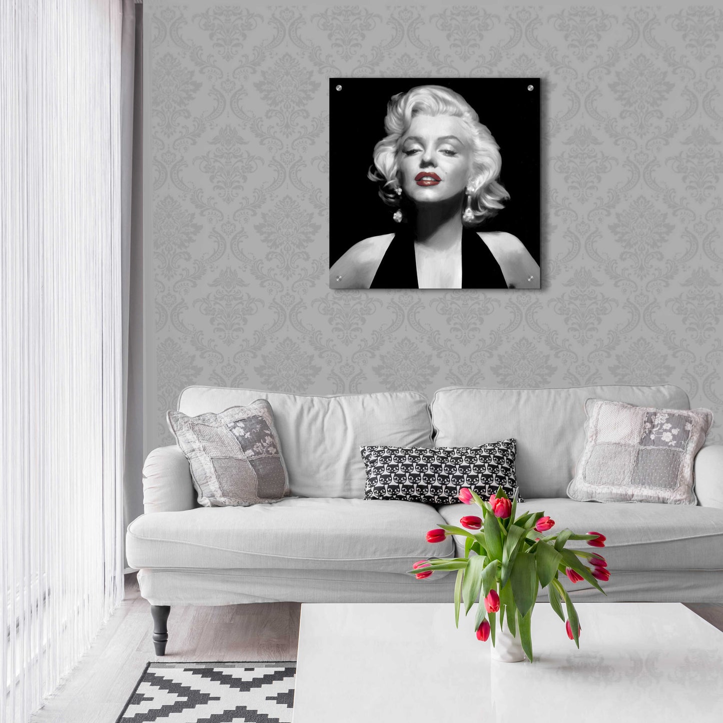 Epic Art 'Halter Top Marilyn Red Lips' by Chris Consani, Acrylic Glass Wall Art,24x24