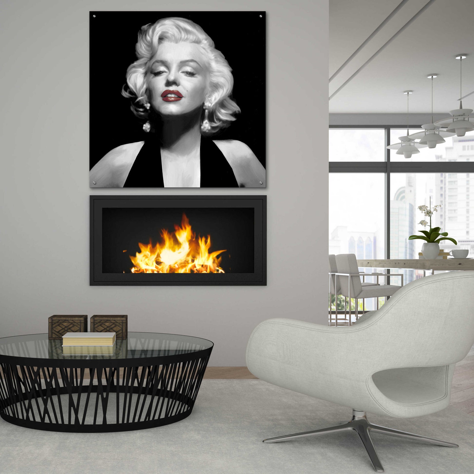 Epic Art 'Halter Top Marilyn Red Lips' by Chris Consani, Acrylic Glass Wall Art,36x36