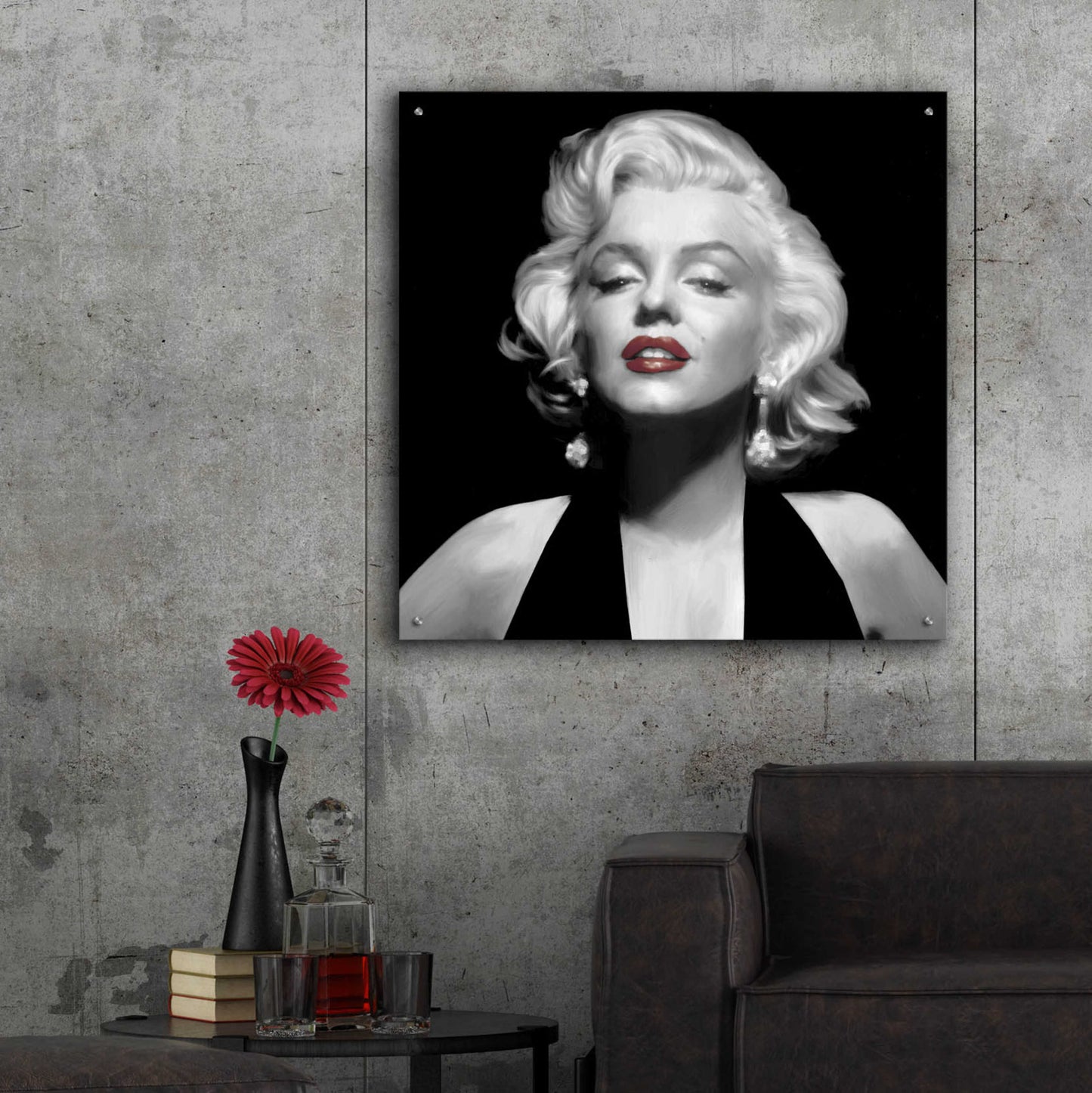 Epic Art 'Halter Top Marilyn Red Lips' by Chris Consani, Acrylic Glass Wall Art,36x36